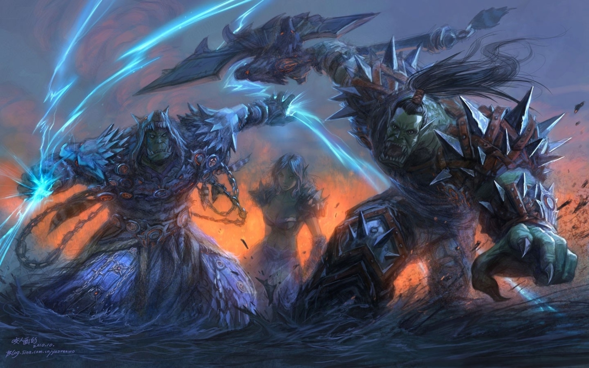 1920x1200 Download wallpaper warrior, orcs, wow, Desktop