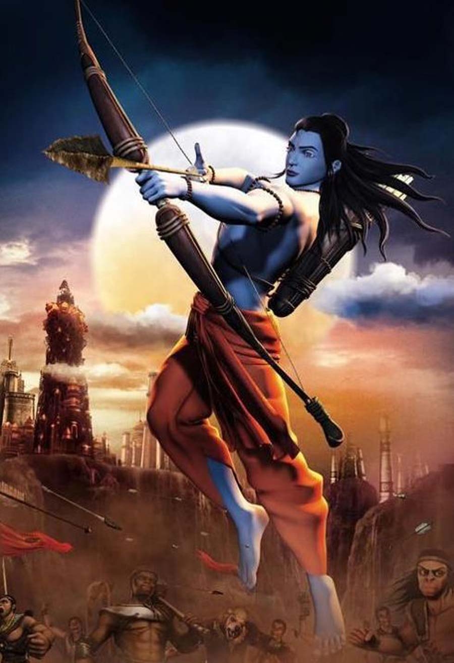 900x1320 Animated War Shri Ram Photo Full HD, Phone