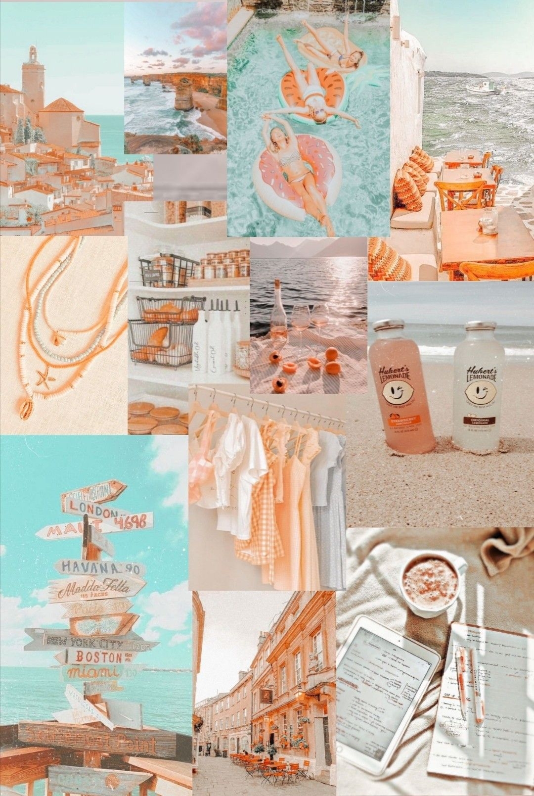 1080x1610 collage aesthetic wallpaper. Cute summer wallpaper, iPhone wallpaper themes, Preppy wallpaper, Phone