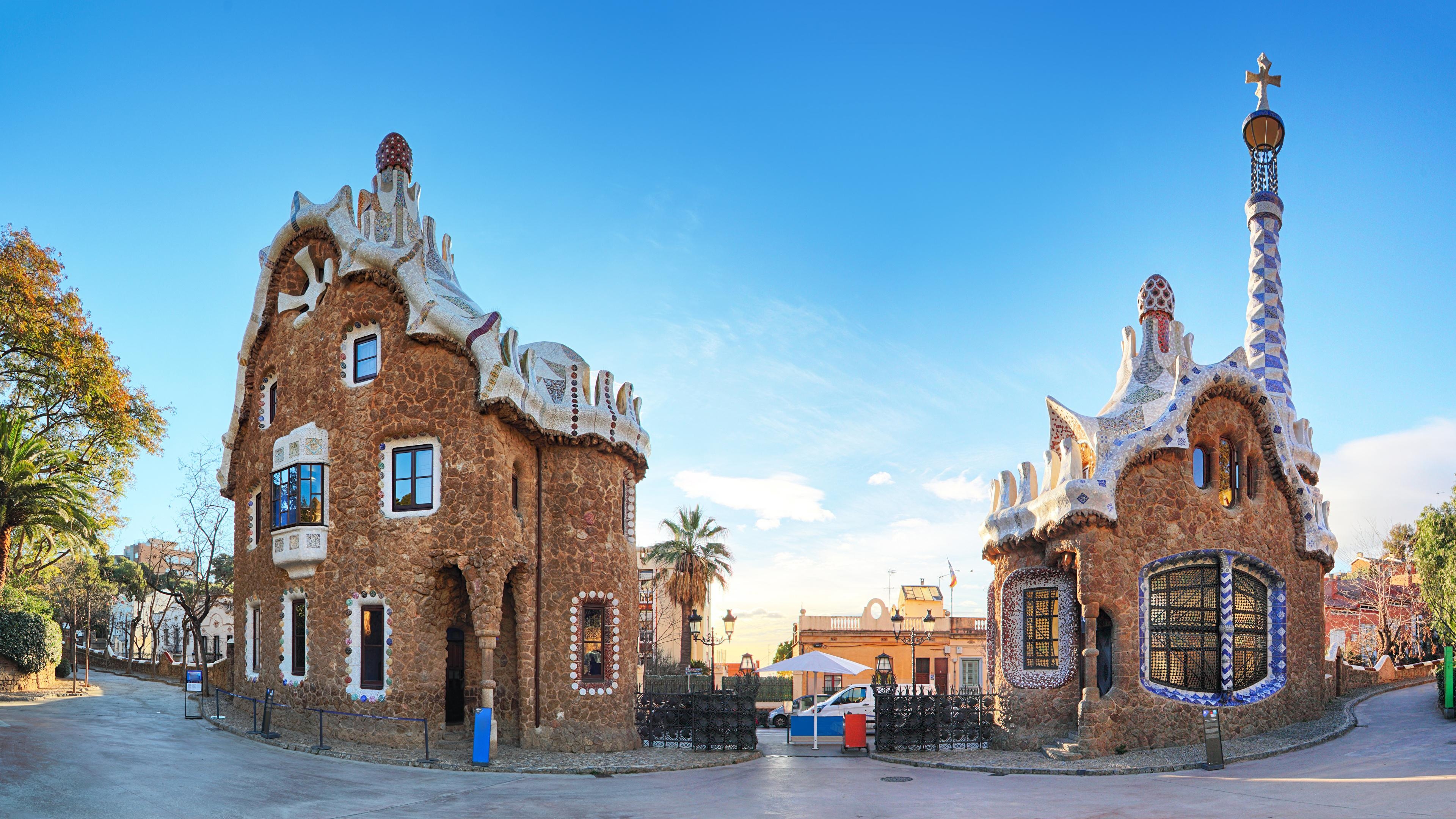 3840x2160 Wallpaper Barcelona Spain Guell Park Parks Street Temples, Desktop