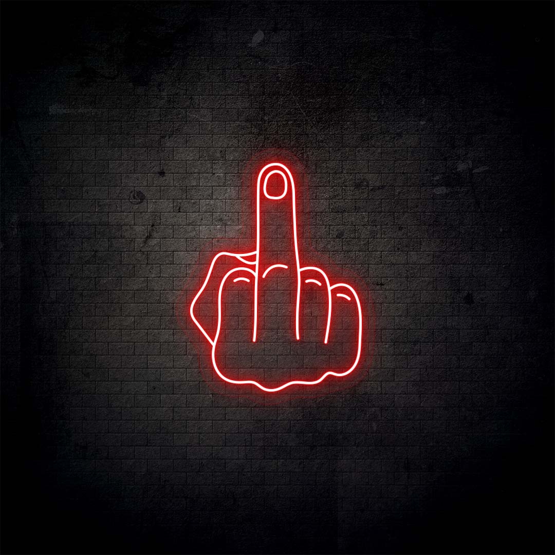 1080x1080 Middle Finger Neon Sign, Phone