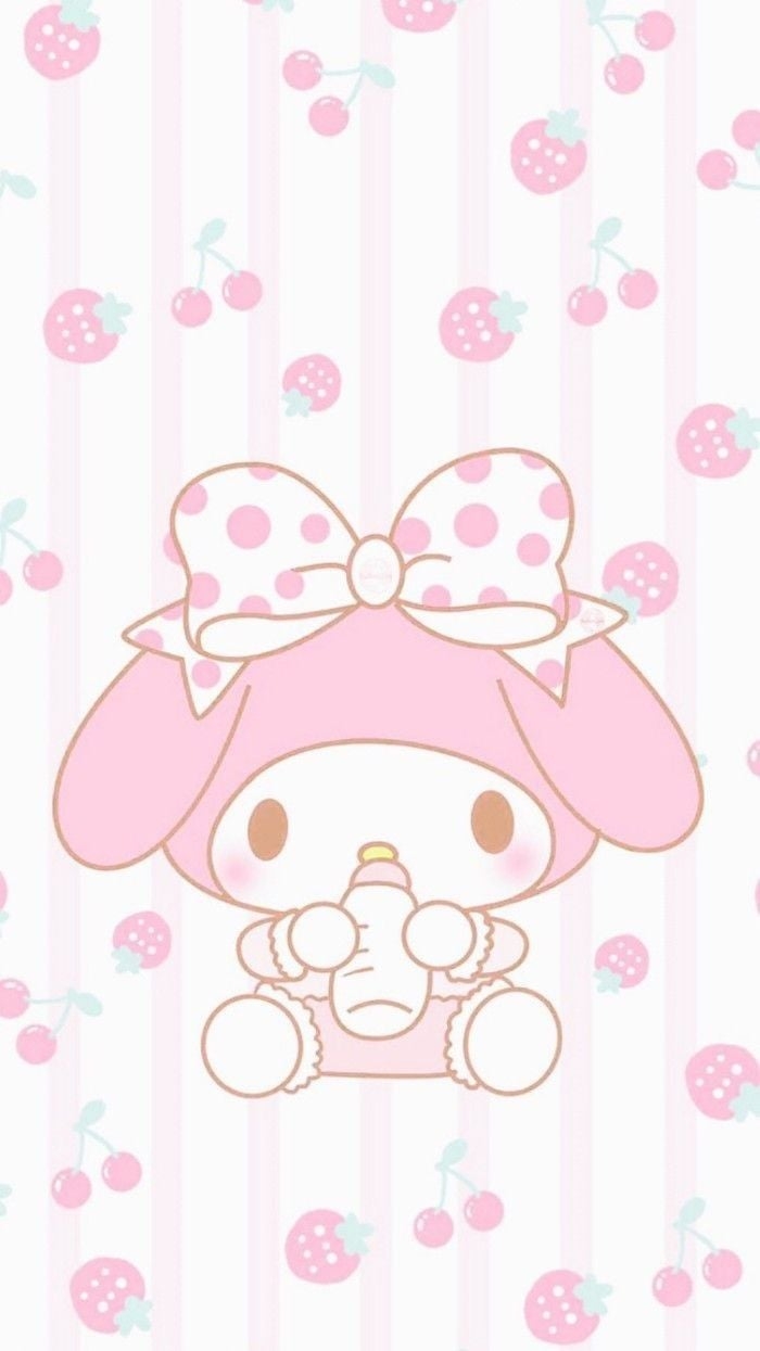 700x1250 baby my melody super kawaii strawberry pink wallpaper. #mymelody #pink # kawaii #strawberries. My melody wallpaper, Hello kitty my melody, Wallpaper iphone cute, Phone