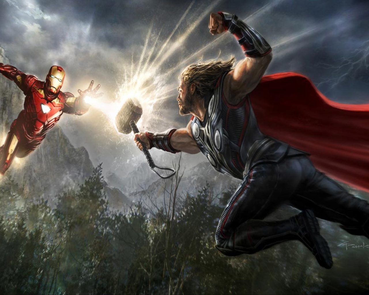 1280x1030 Thor And Iron Man The Avengers Marvel Movies Full HD Wallpaper1920x1080, Wallpaper13.com, Desktop