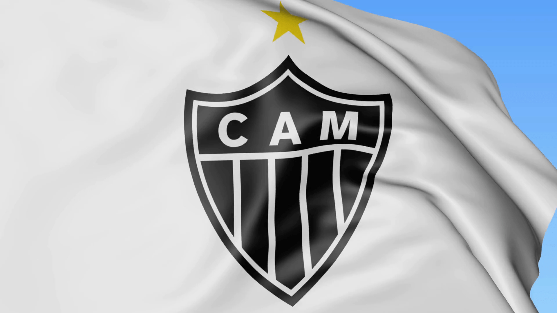 1920x1080 Close Up Of Waving Flag With Clube Atletico Mineiro Football Club, Desktop