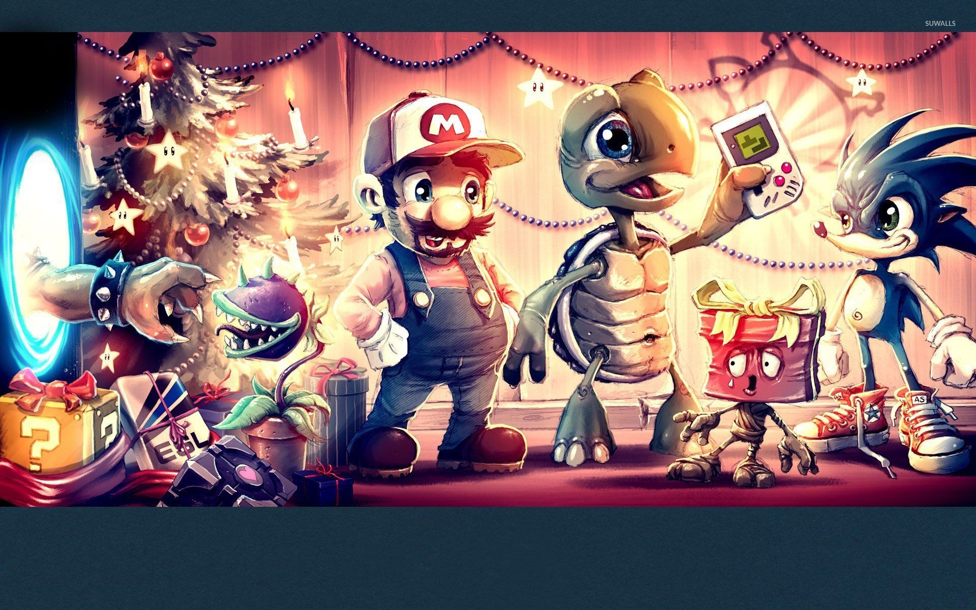 1920x1200 Mario and friends on Christmas Eve wallpaper wallpaper, Desktop