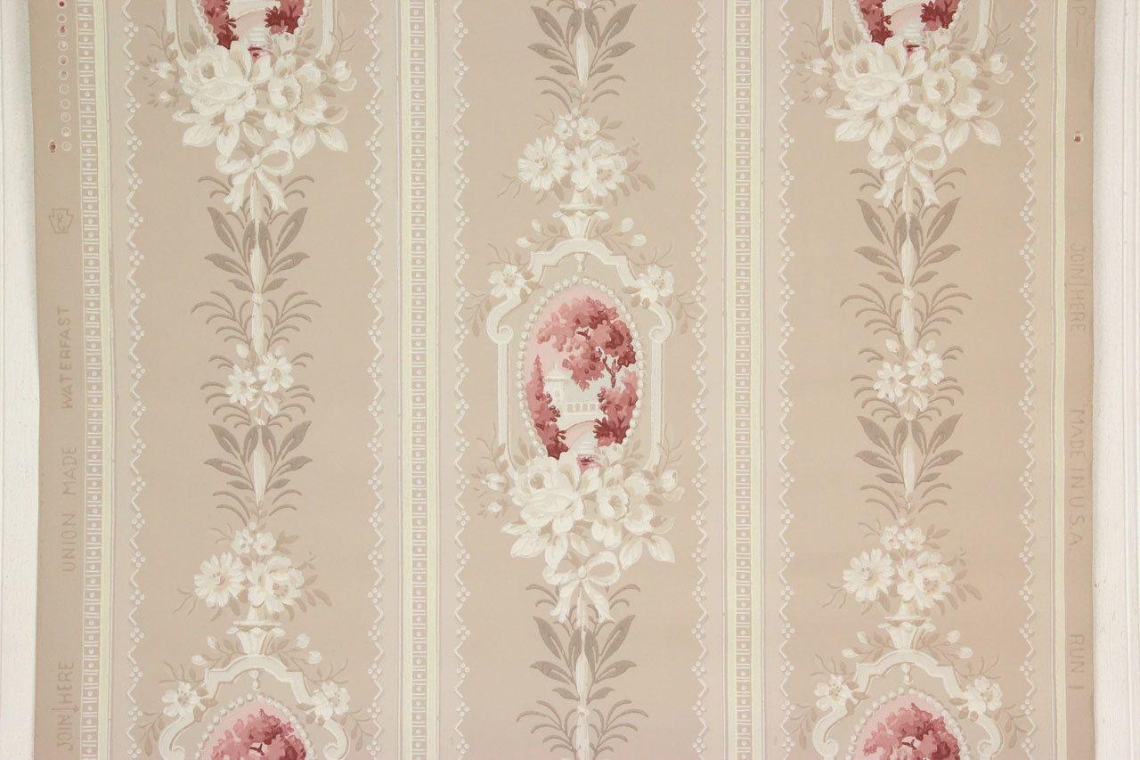 1280x860 1930s Vintage Wallpaper Cameo Scenic Red's Vintage Wallpaper, Desktop