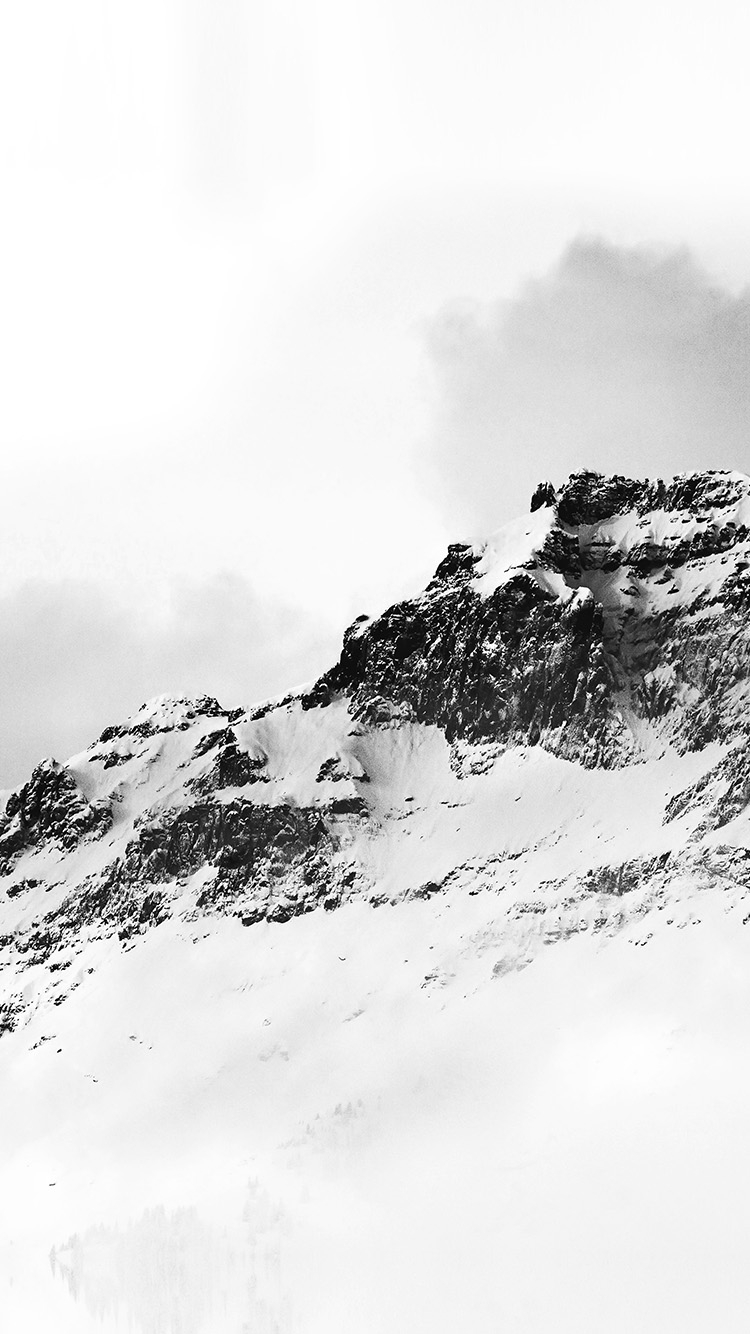 750x1340 iPhone 6 wallpaper. mountain white snow winter minimal bw, Phone