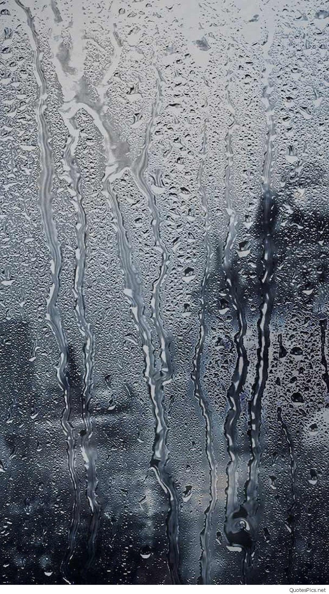 1080x1950 Beautiful Rain Drops Wallpaper with Quotes, Phone