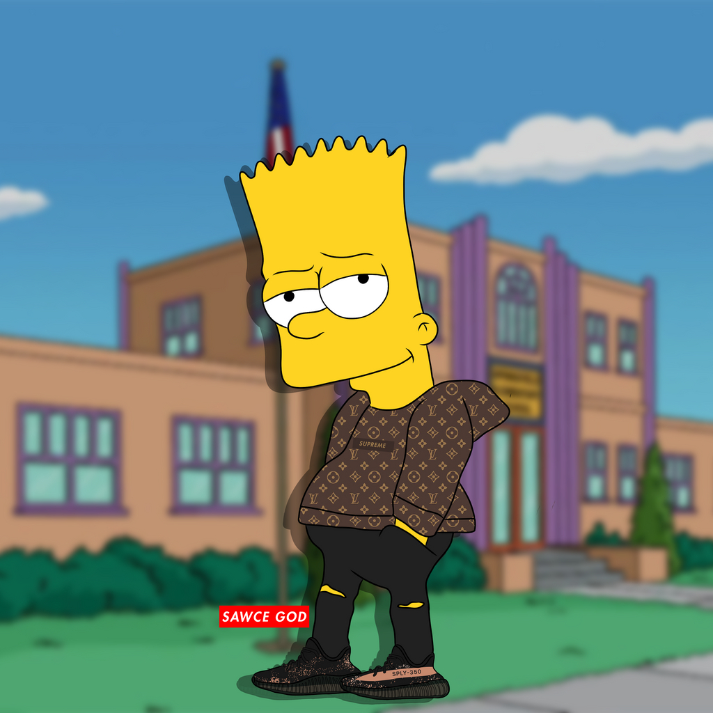 1030x1030 Bart Simpson Wearing Supreme, Phone