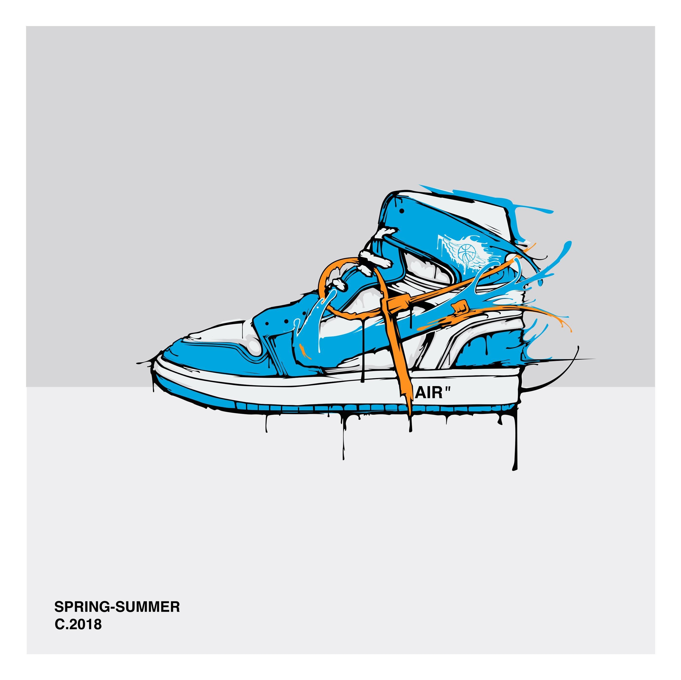 2800x2800 I Tried drawing the OW UNC Jordans + Wallpaper of my Sneaker, Desktop