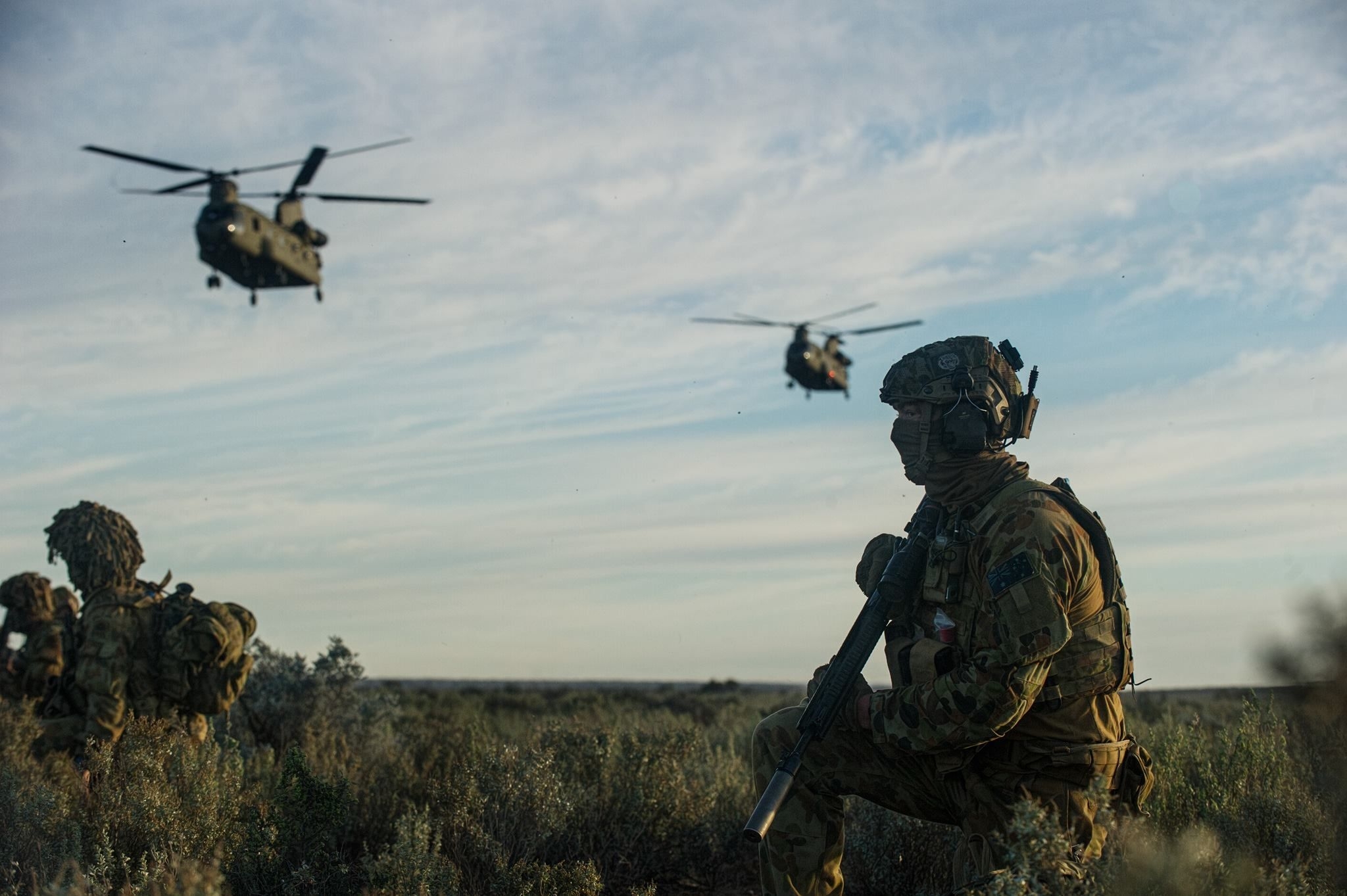 2050x1370 Australian Army Marksman From 5RAR With Two CH47 Chinooks In The Background [] • R MilitaryPorn. Army, Chinook, Army Wallpaper, Desktop