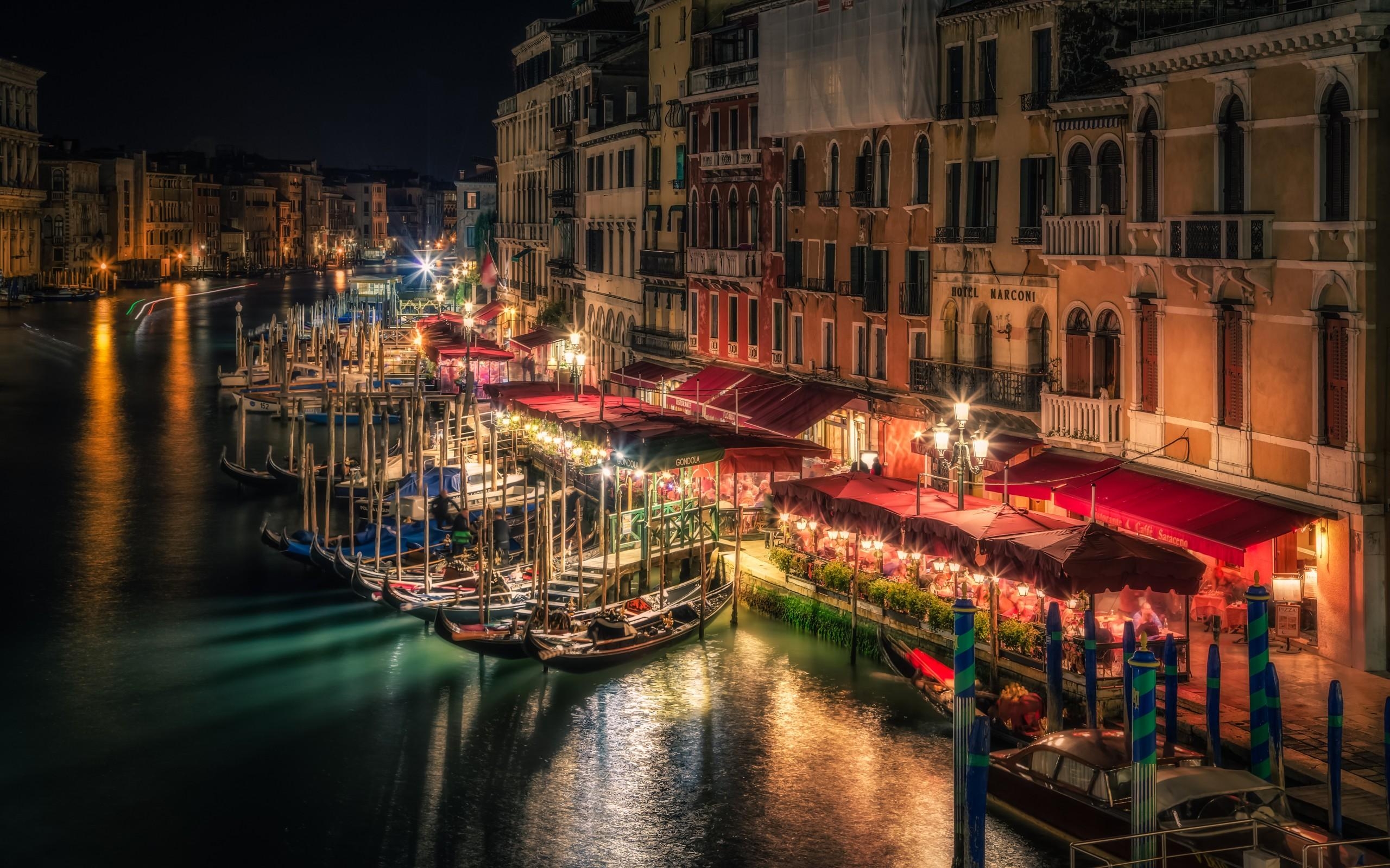 2560x1600 Grand Canal in Venice, Italy at Night HD Wallpaper. Background, Desktop