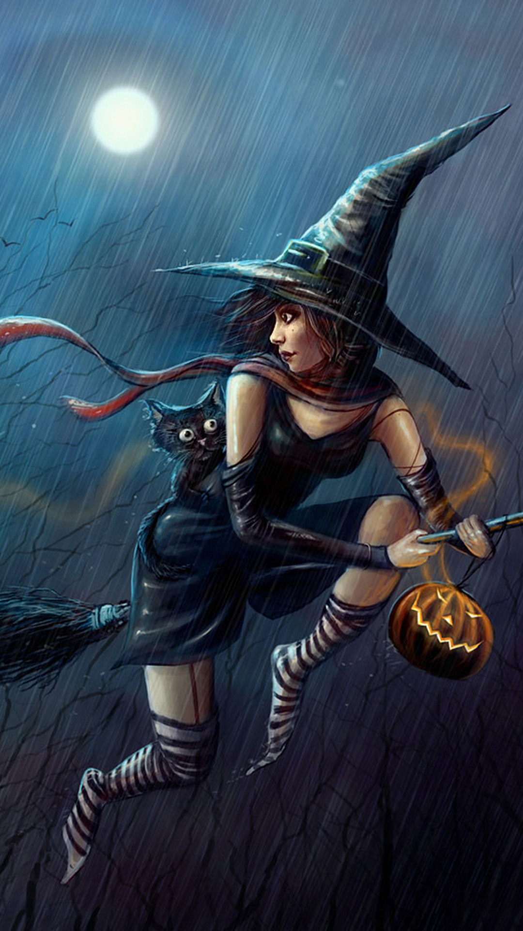 1080x1920 Halloween Witch Wallpaper Phone, Phone