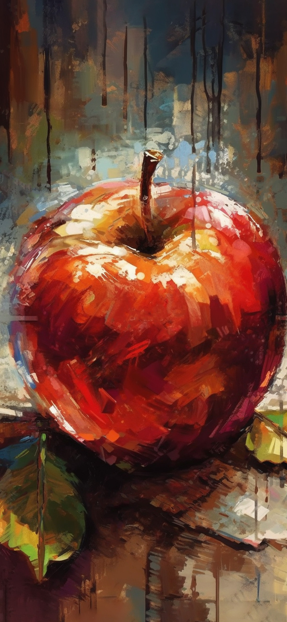 1190x2560 Red Apple Painting Wallpaper Aesthetic Wallpaper iPhone, Phone