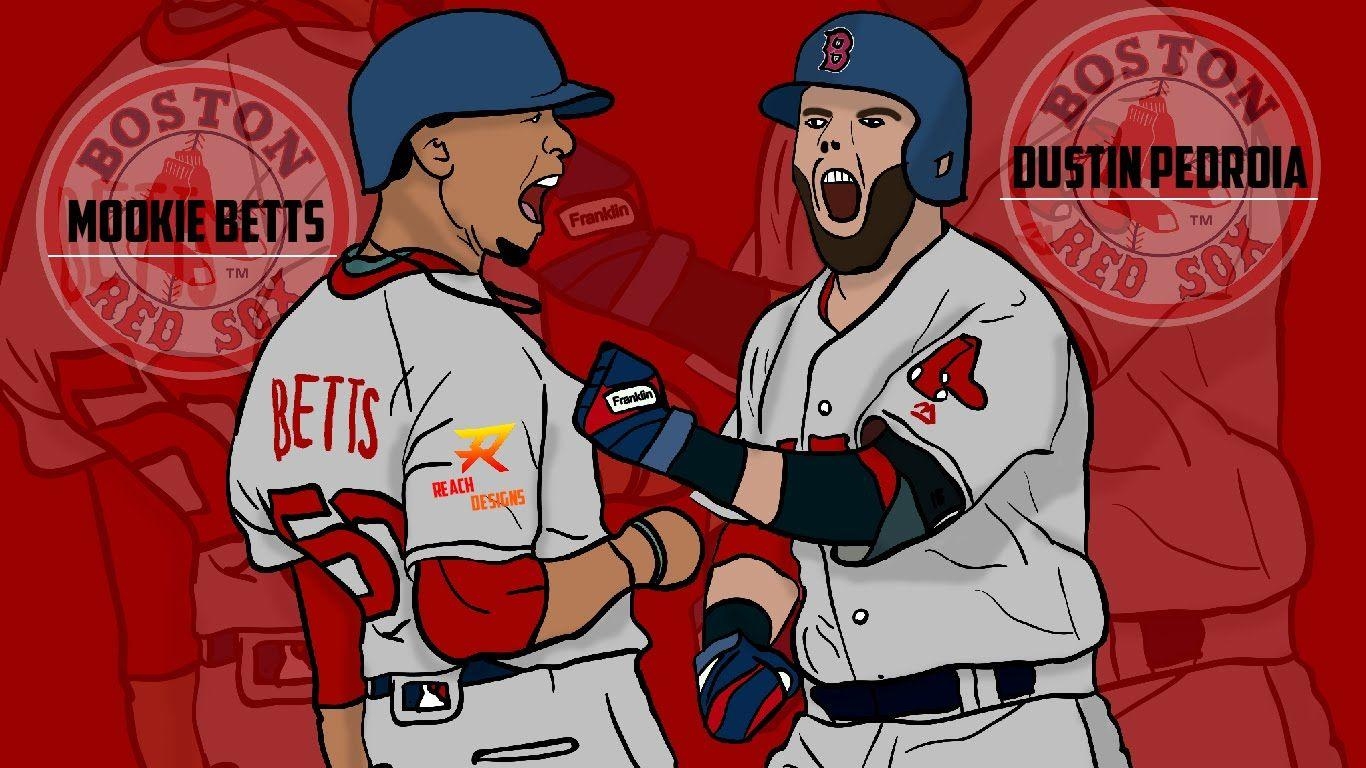 1370x770 Dustin Pedroia and Mookie Betts Illustration // By Reach, Desktop