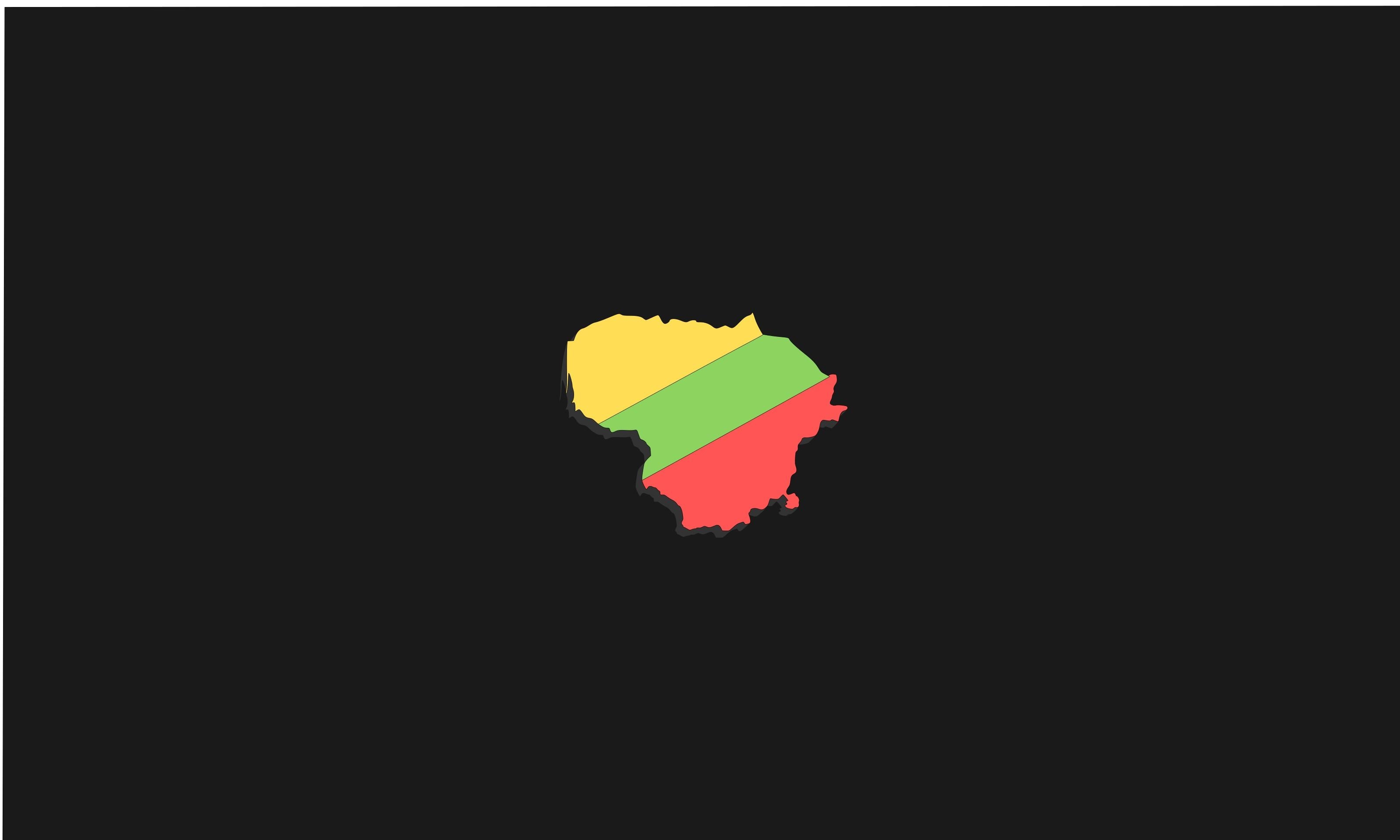 3200x1920 minimalism, Geography, Map, Lithuania, Flag Wallpaper HD / Desktop, Desktop