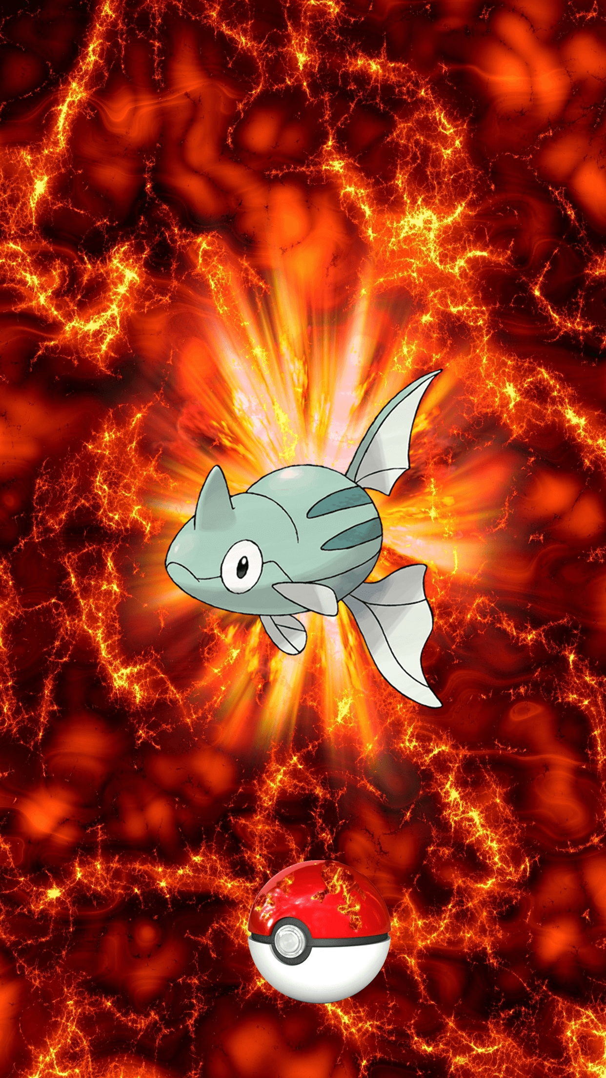 1250x2210 Fire Pokeball Remoraid Unknown Egg, Phone