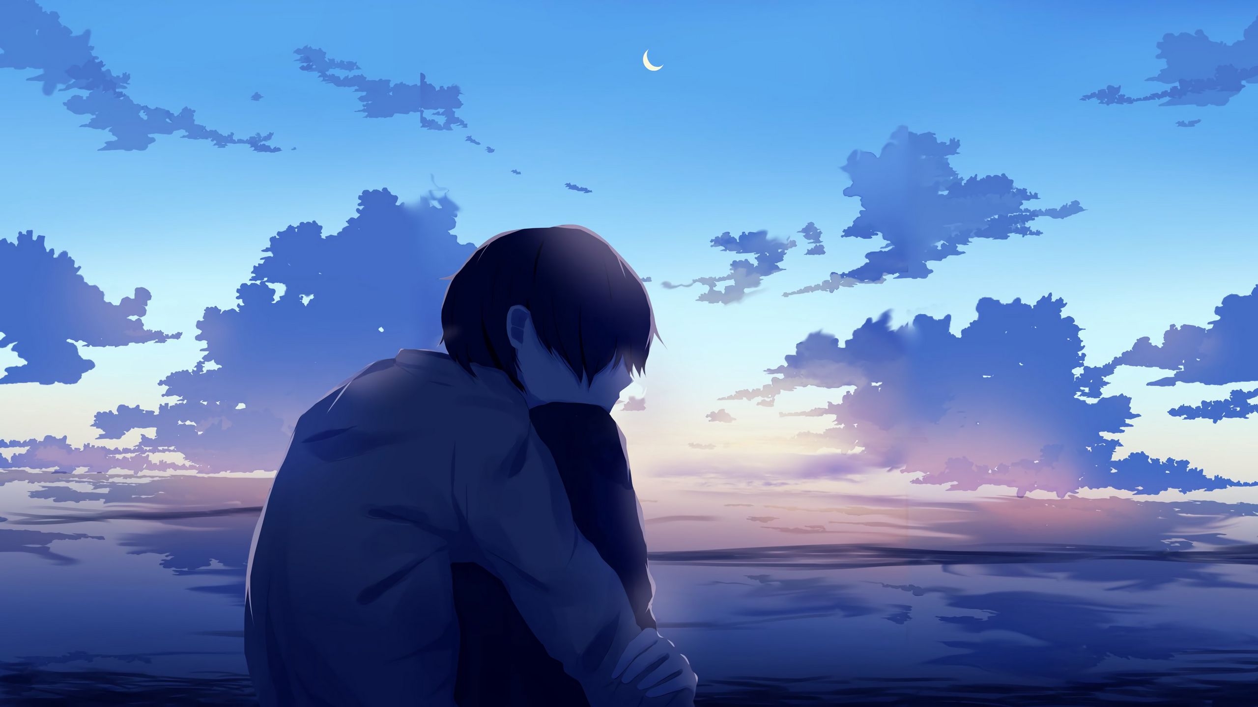 2560x1440 Lonely Sad Anime Wallpaper, Desktop
