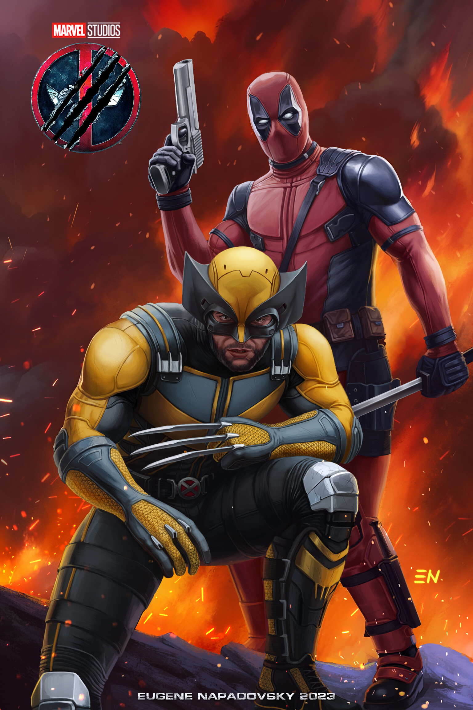 1540x2310 Deadpool 3 or Wolverine\Deadpool poster, Phone