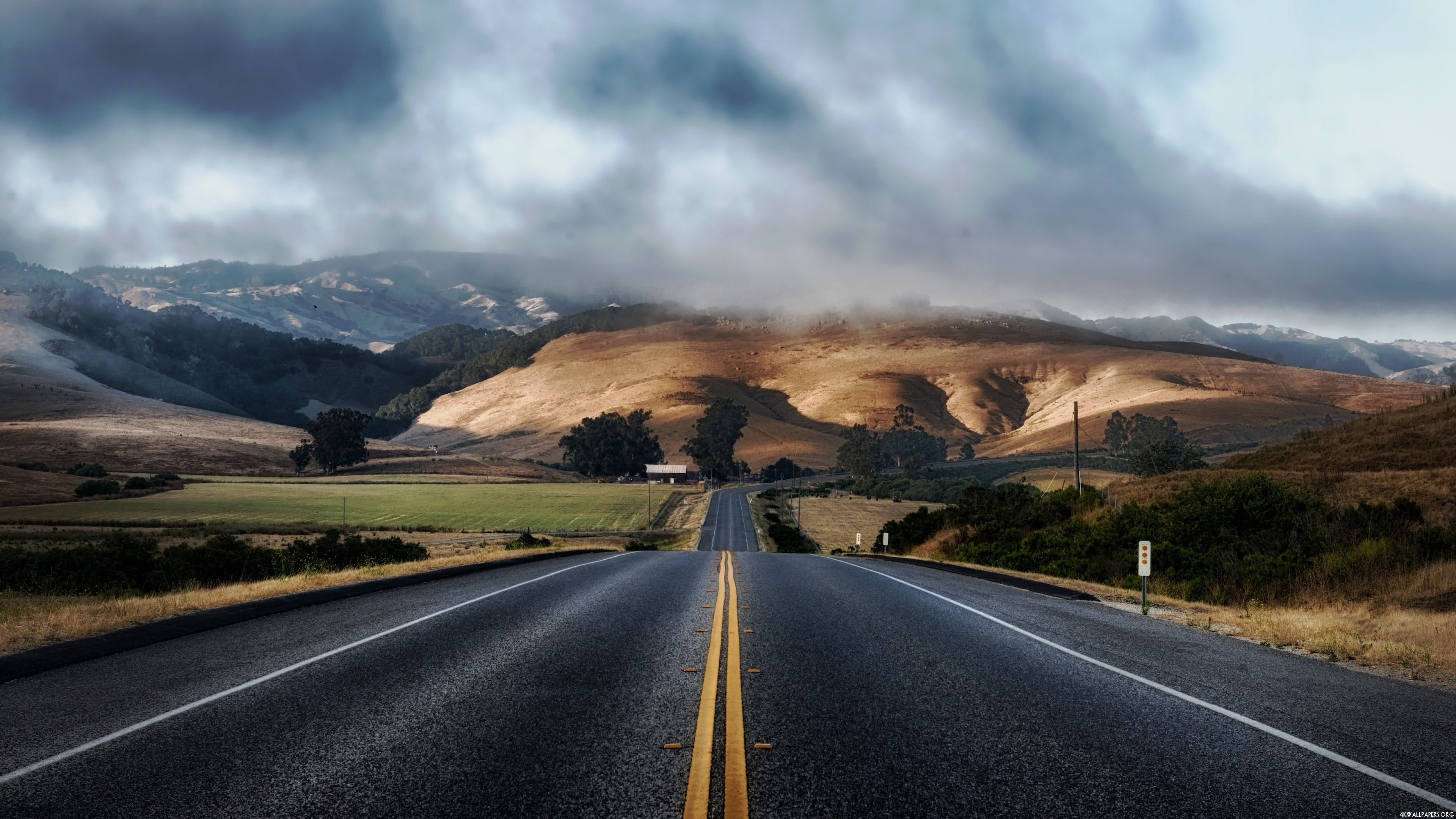 3840x2160 4K Empty Road Wallpaper, Desktop