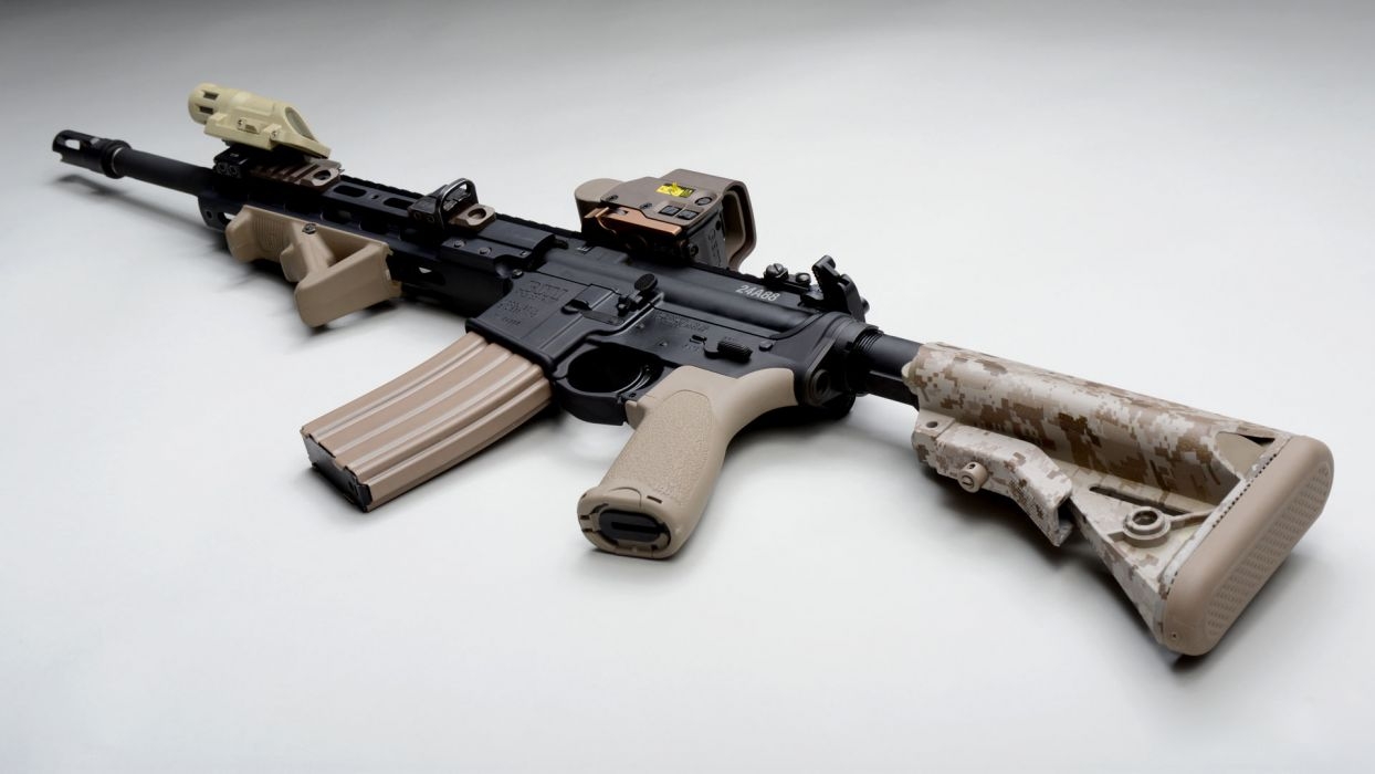 1250x700 Automatic Ar 15 Assault Rifle Weapon Gun Military Wallpaper, Desktop