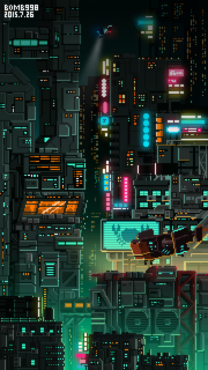 720x1280 STARLIGHTCITY. 像素画. 插画. bomb998 - 原创设计作品. Pixel art background, Cool pixel art, Pixel art design, Phone