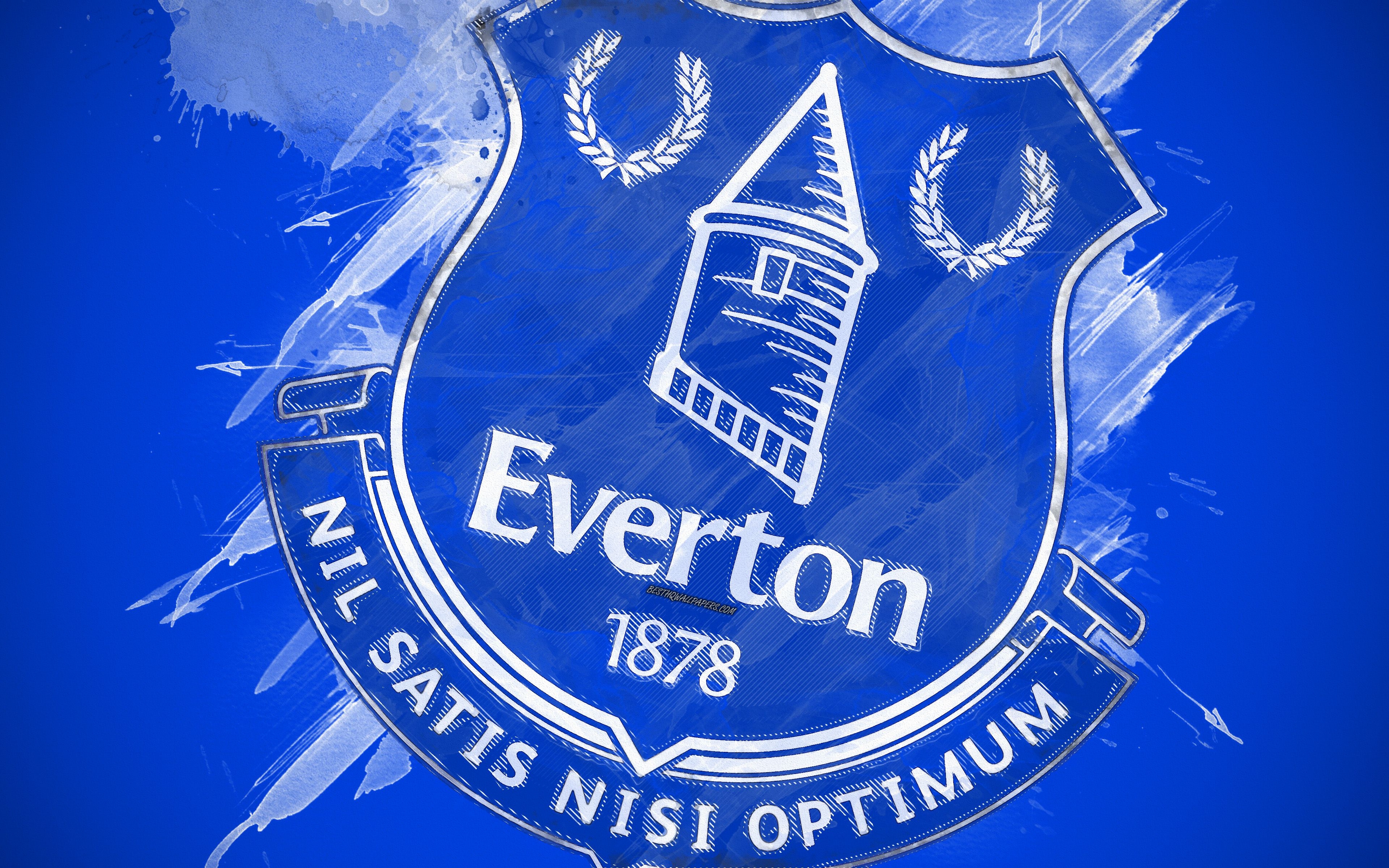 3840x2400 Everton Fc, 4k, Paint Art, Logo, Creative, English F.c. HD Wallpaper, Desktop