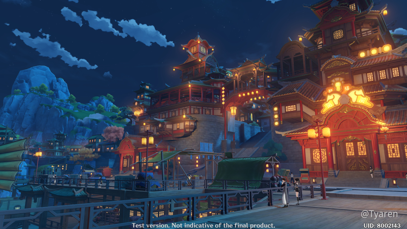 1320x740 Moonlit Liyue Harbor with Xingqiu, Desktop