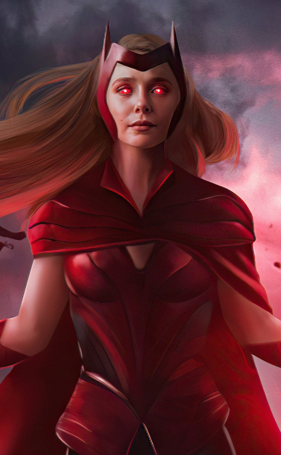 950x1540 Download wallpaper  the scarlet witch, wanda vision, fan art, iphone,  HD background, 26969, Phone