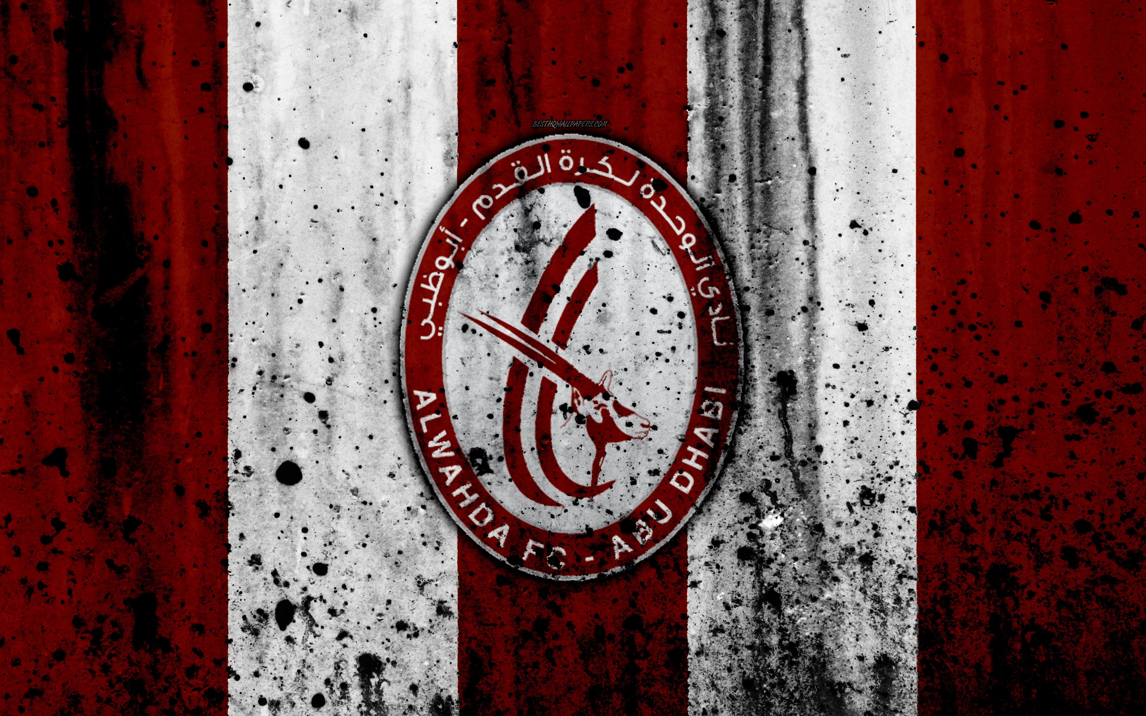 3840x2400 Download wallpaper 4k, FC Al Wahda, grunge, UAE League, soccer, Desktop