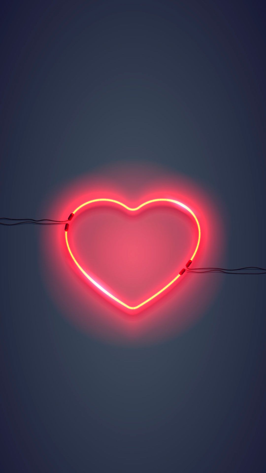 1080x1920 Neon heart, Phone