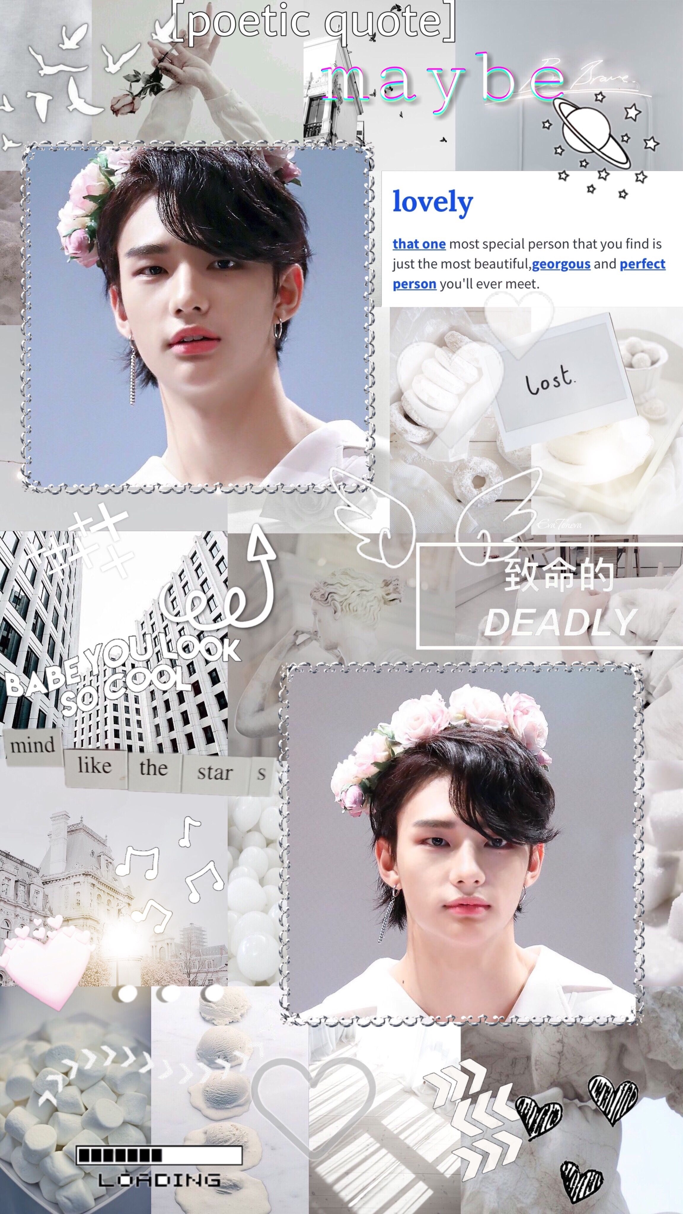 2310x4100 Skz Hyunjin white aesthetic wallpaper/ moodboard, Phone