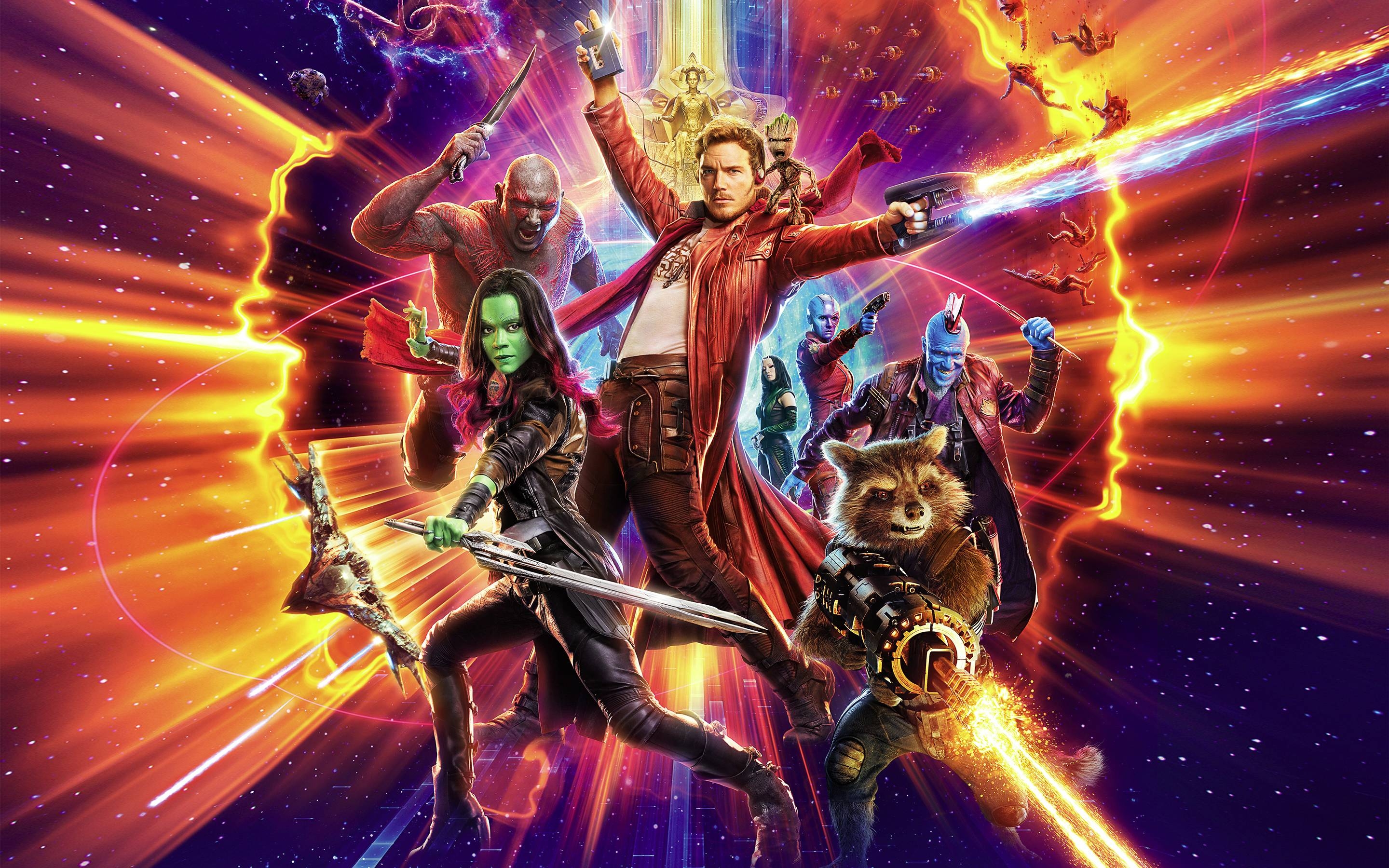 2880x1800 Official 'Guardians of the Galaxy Vol. 2' textless poster, Desktop