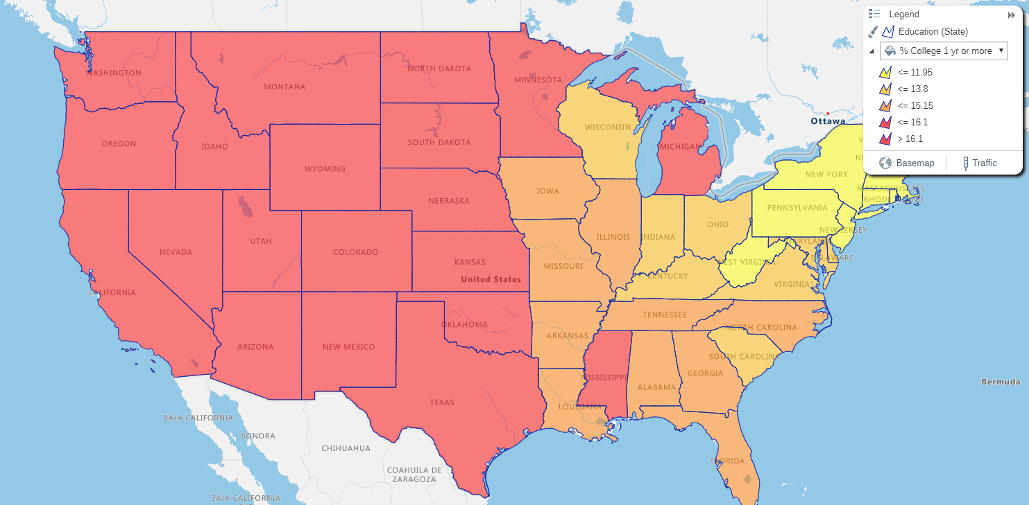 1490x730 United States Education Data with eSpatial Mapping Software, Dual Screen