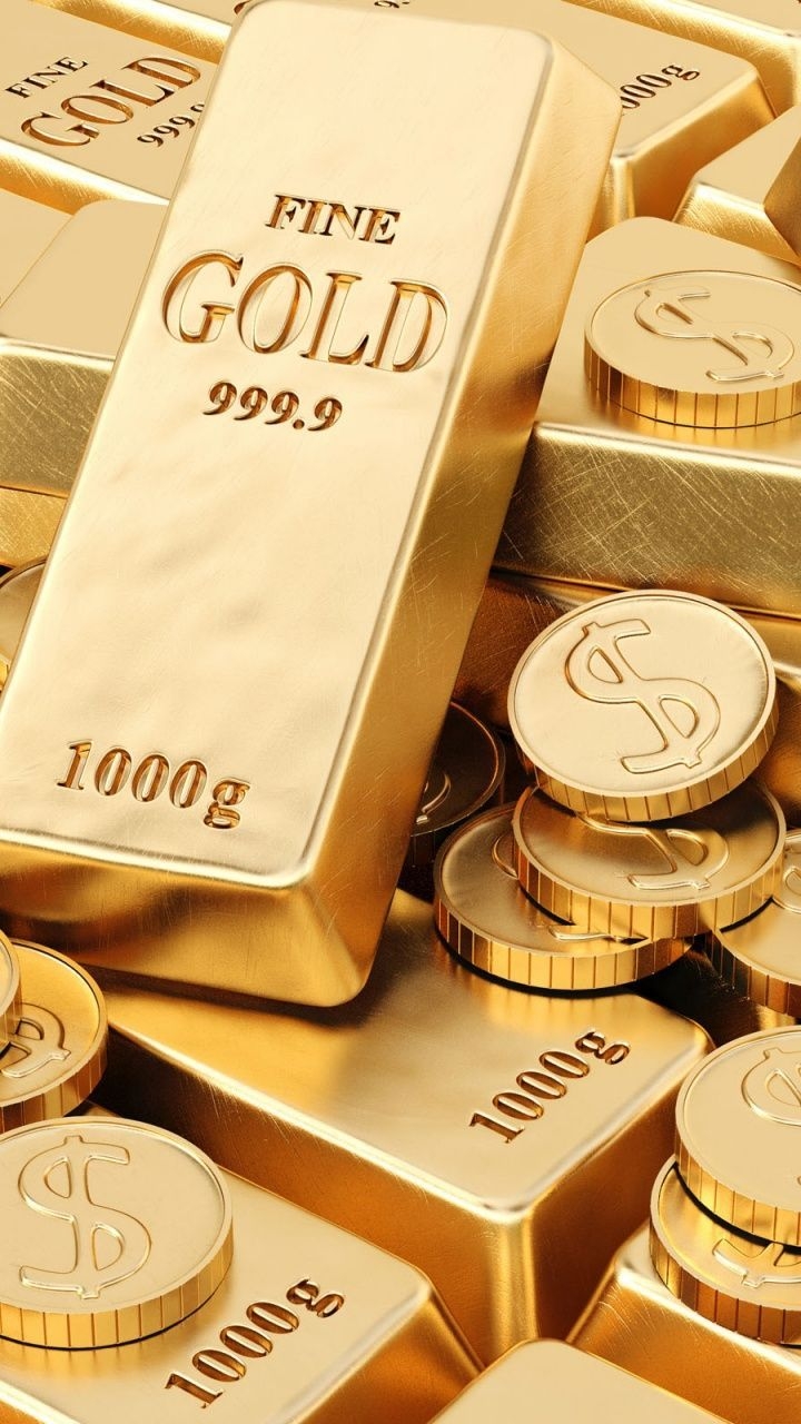 720x1280 Gold Bars & Coins. Gold bullion bars, Gold money, Gold coin wallpaper, Phone