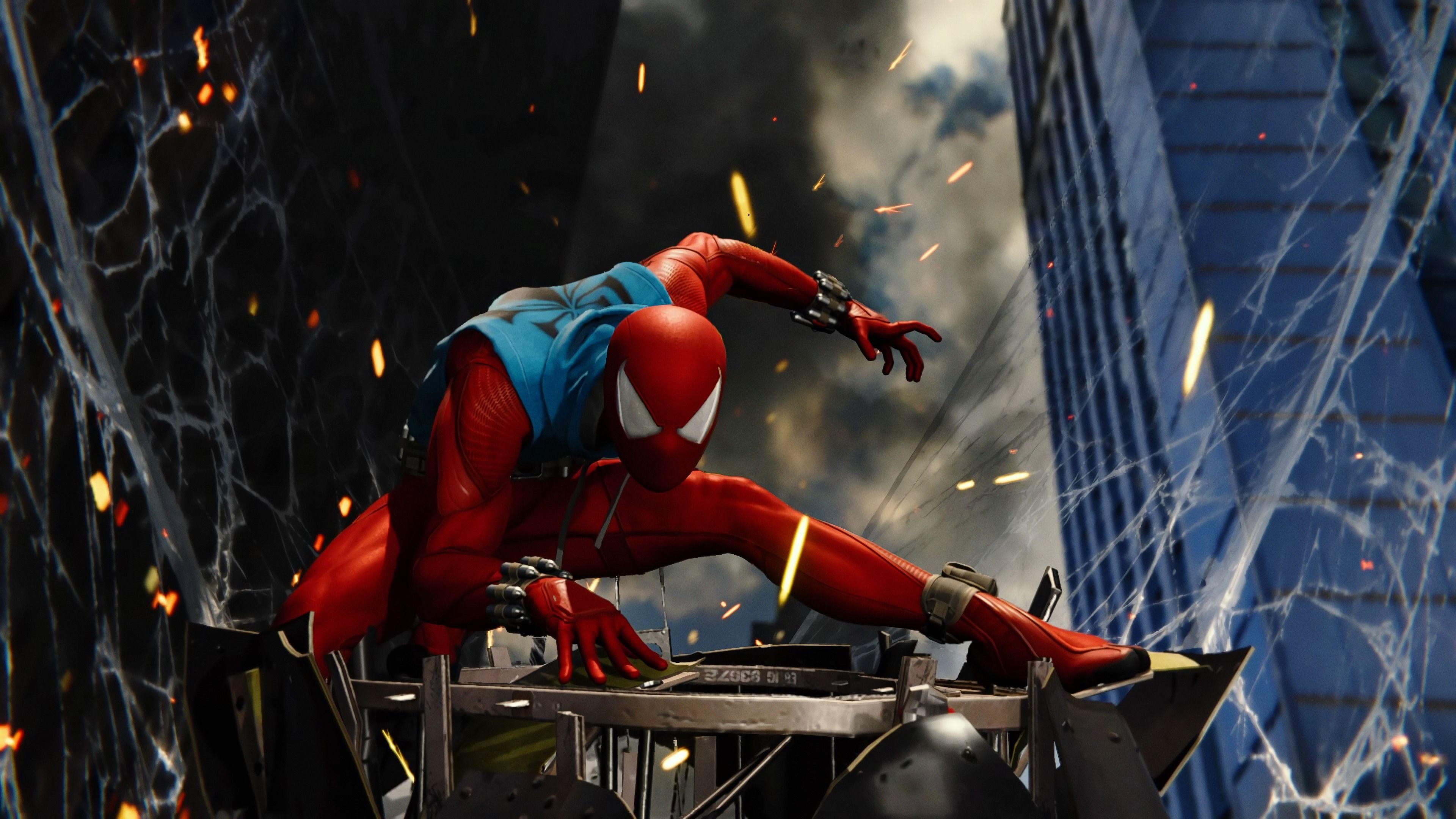 3840x2160 Scarlet Spider Ps4 Game 4k Spiderman Ps4 Wallpaper, Scarlet Spider Wallpaper, Ps4 Games Wallpaper, Hd Wallpa. Spiderman Ps4 Wallpaper, Spiderman, Spiderman Ps4, Desktop