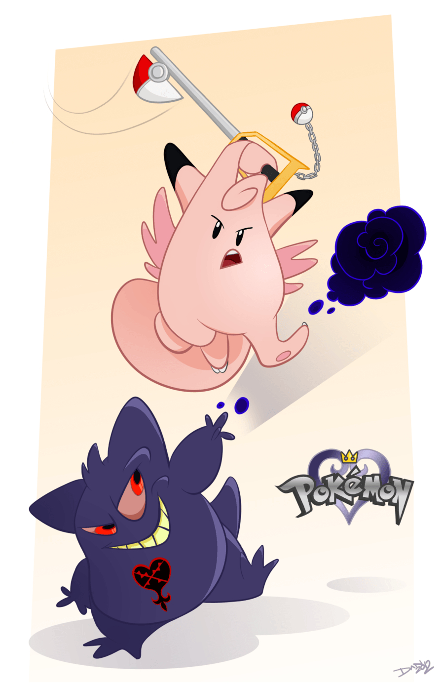 900x1400 Kingdom Hearts and Gengar, Phone