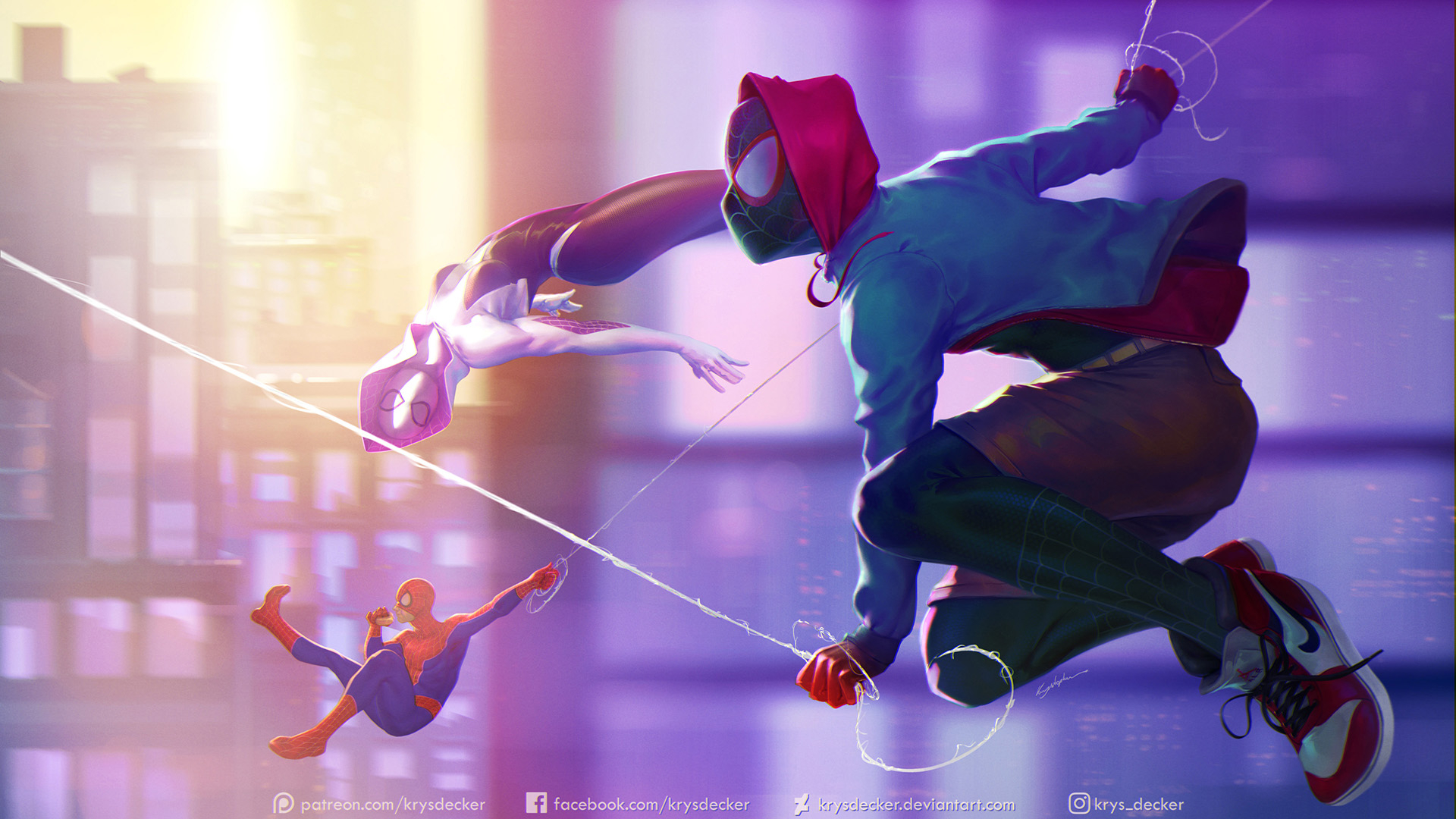 1920x1080 Spider Gwen Miles Morales HD Wallpaper, Desktop