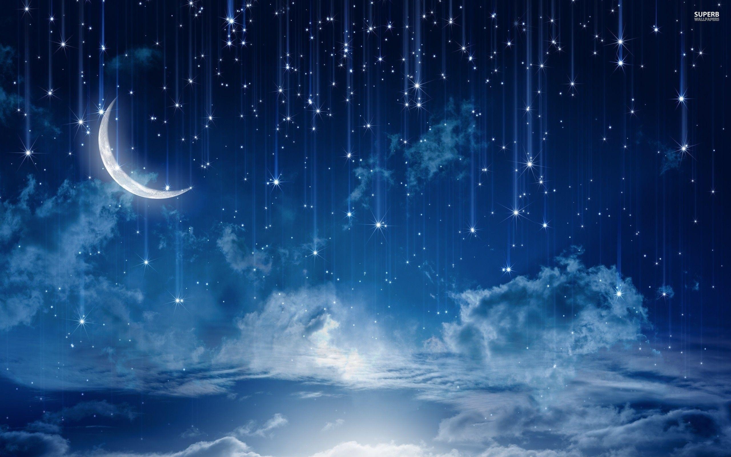 2560x1600 Night Sky Stars Wallpaper. The Moon, her Stars, Desktop