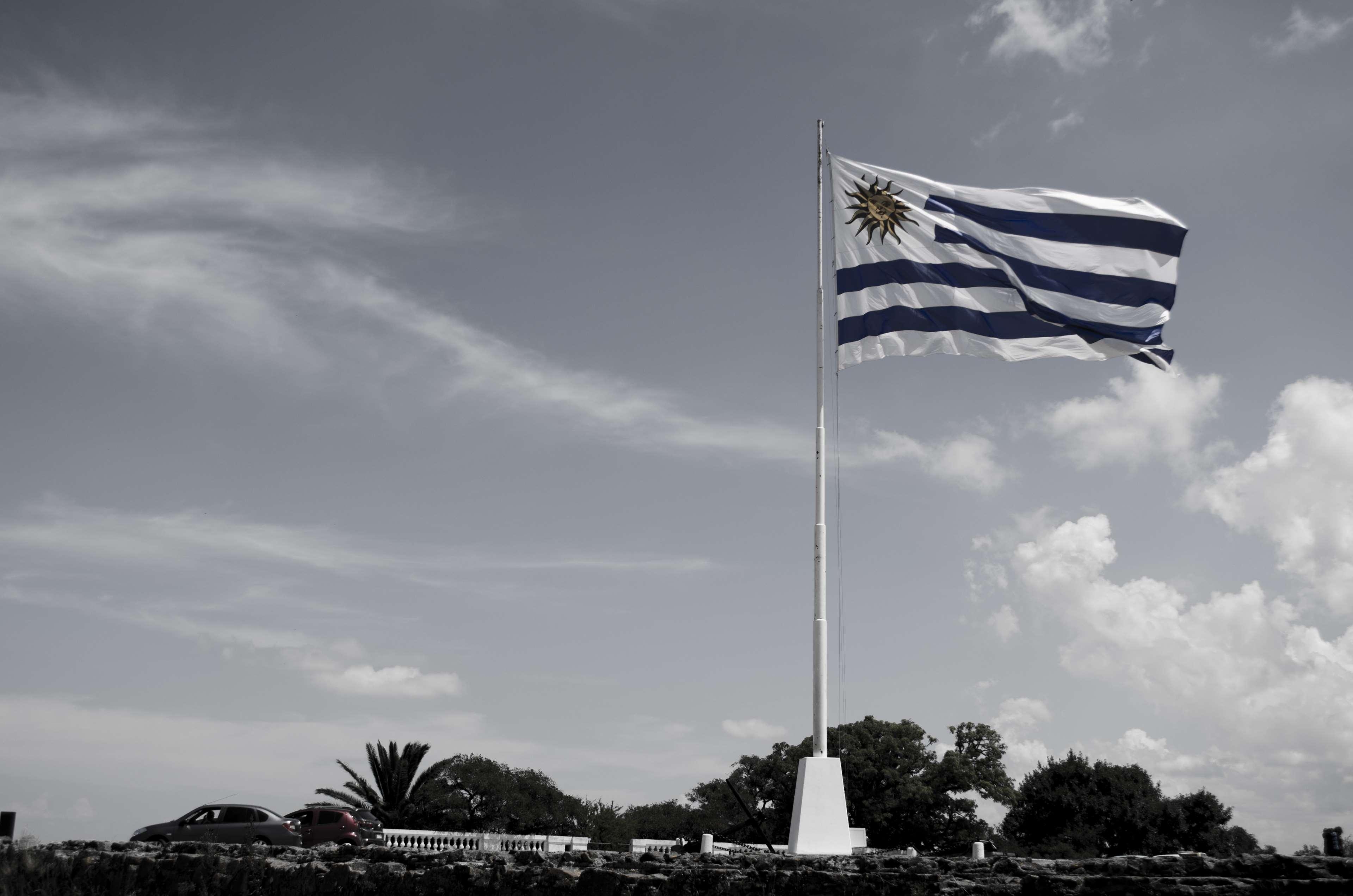 3840x2550 america, clouds, flag, flag pole, sky, uruguay 4k wallpaper, Desktop