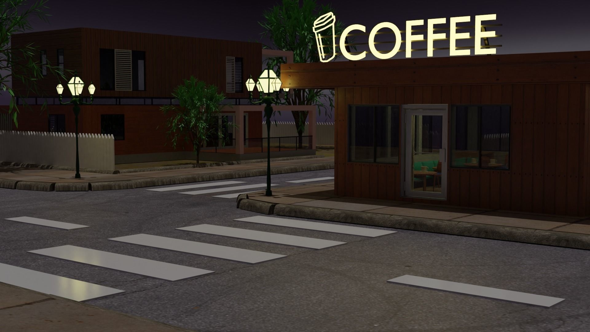 1920x1080 Lofi coffee shop 3D asset, Desktop