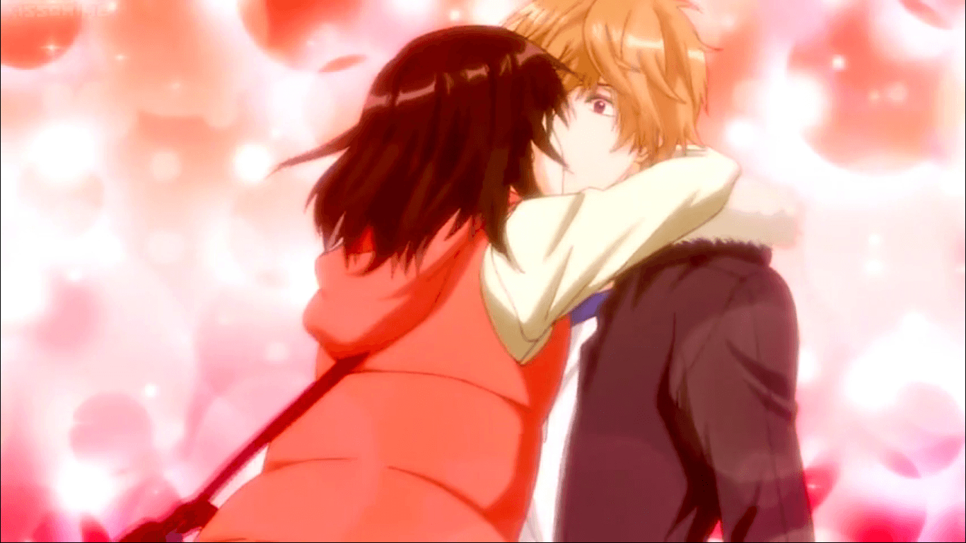 1370x770 Wolf Girl and Black Prince image Erika kissing Kyōya HD wallpaper, Desktop