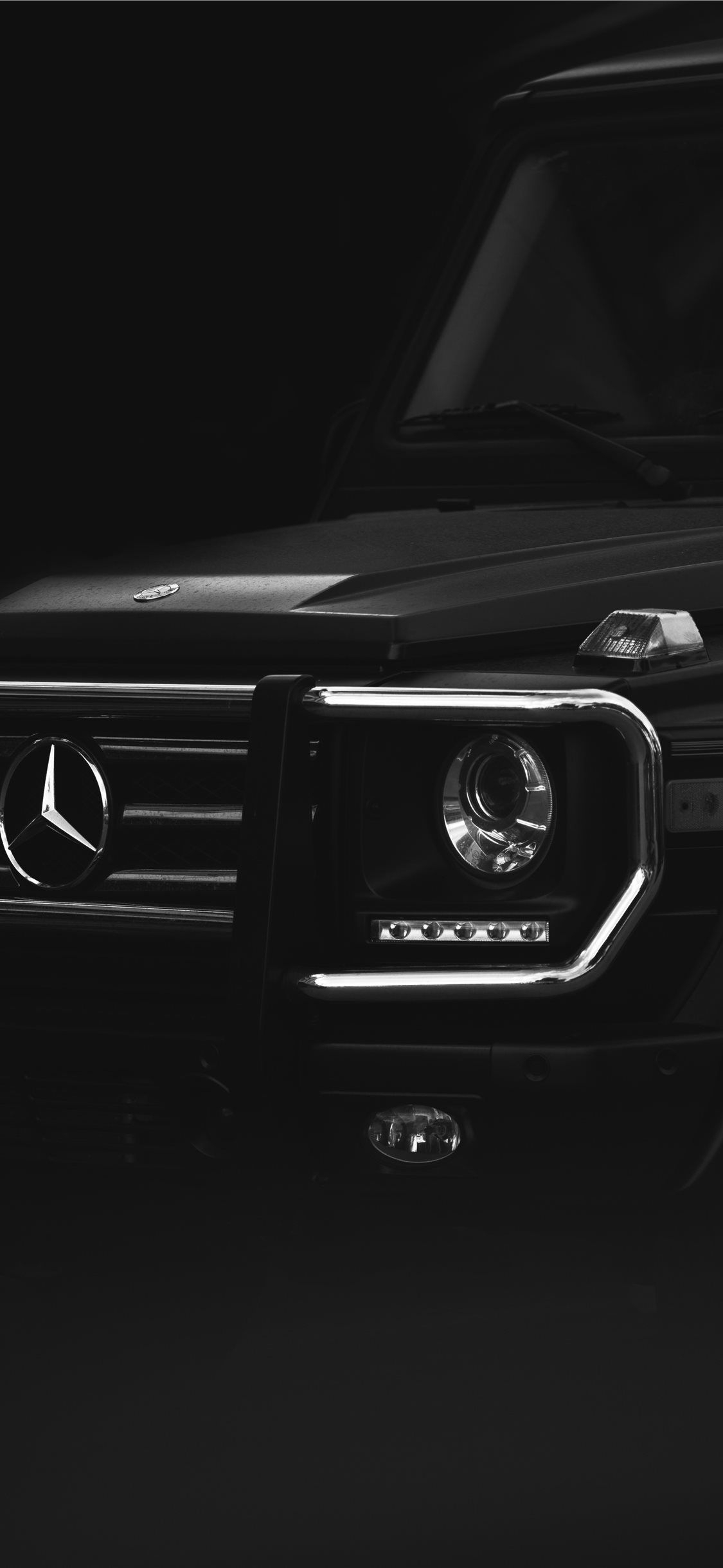 1130x2440 black Mercedes Benz car iPhone X Wallpaper Free Download, Phone