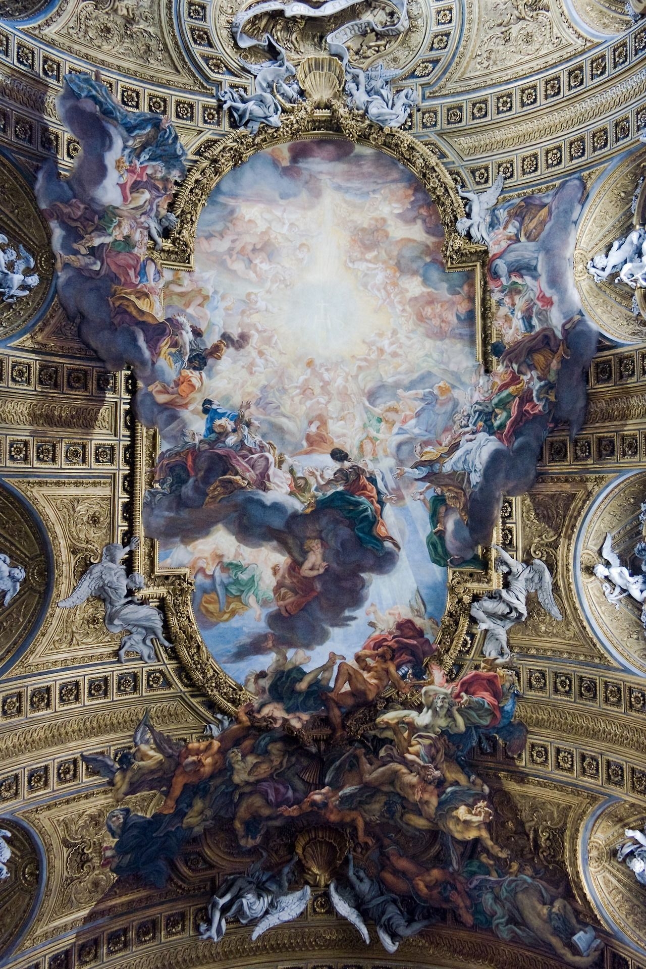 1280x1920 Barocco ceiling of The Church of the Gesù (Chiesa del Sacro Nome di Gesù, Rome, Italy). Art, Aesthetic art, Chanel wallpaper, Phone