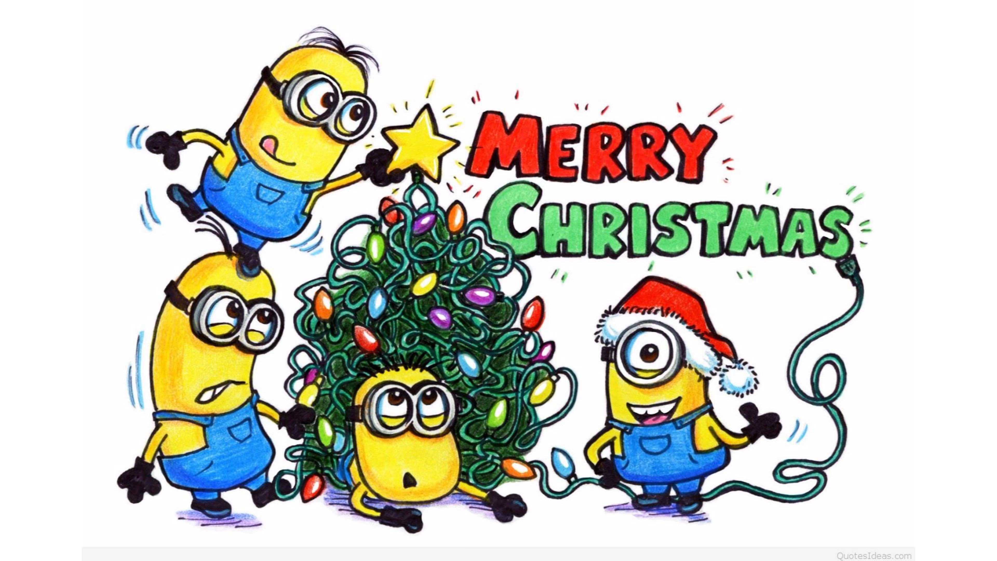 3840x2160 Merry Christmas Wishes Cute Minions HD Wallpaper and New Greetings, Desktop