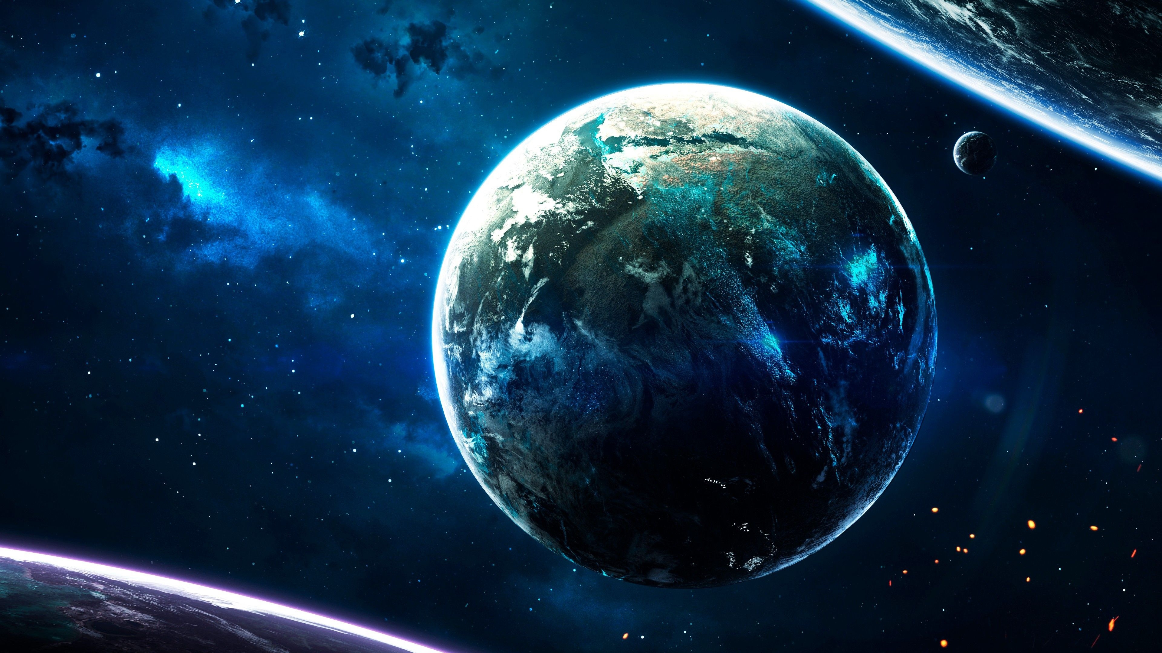 3840x2160 Wallpaper Galaxy Earth, Desktop