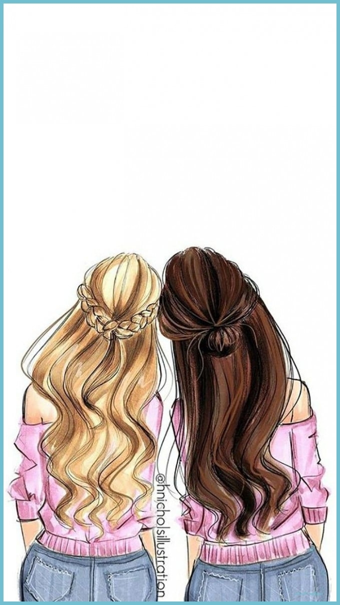 680x1210 TWO SISTER, Wallpaper Bff Wallpaper, Cute Girl Wallpaper Sister Wallpaper, Phone