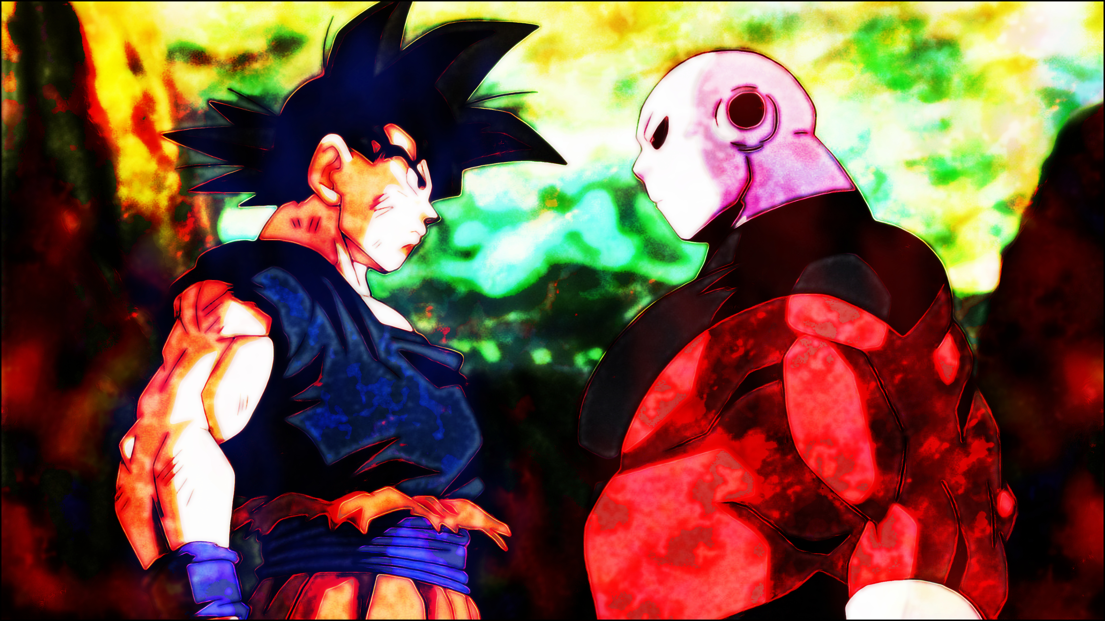 3840x2160 Wallpaper, jiren the gray, Son Goku, Dragon Ball, Dragon Ball Super, brightness, Super Saiyan God, Ultra Instinct Goku, Desktop