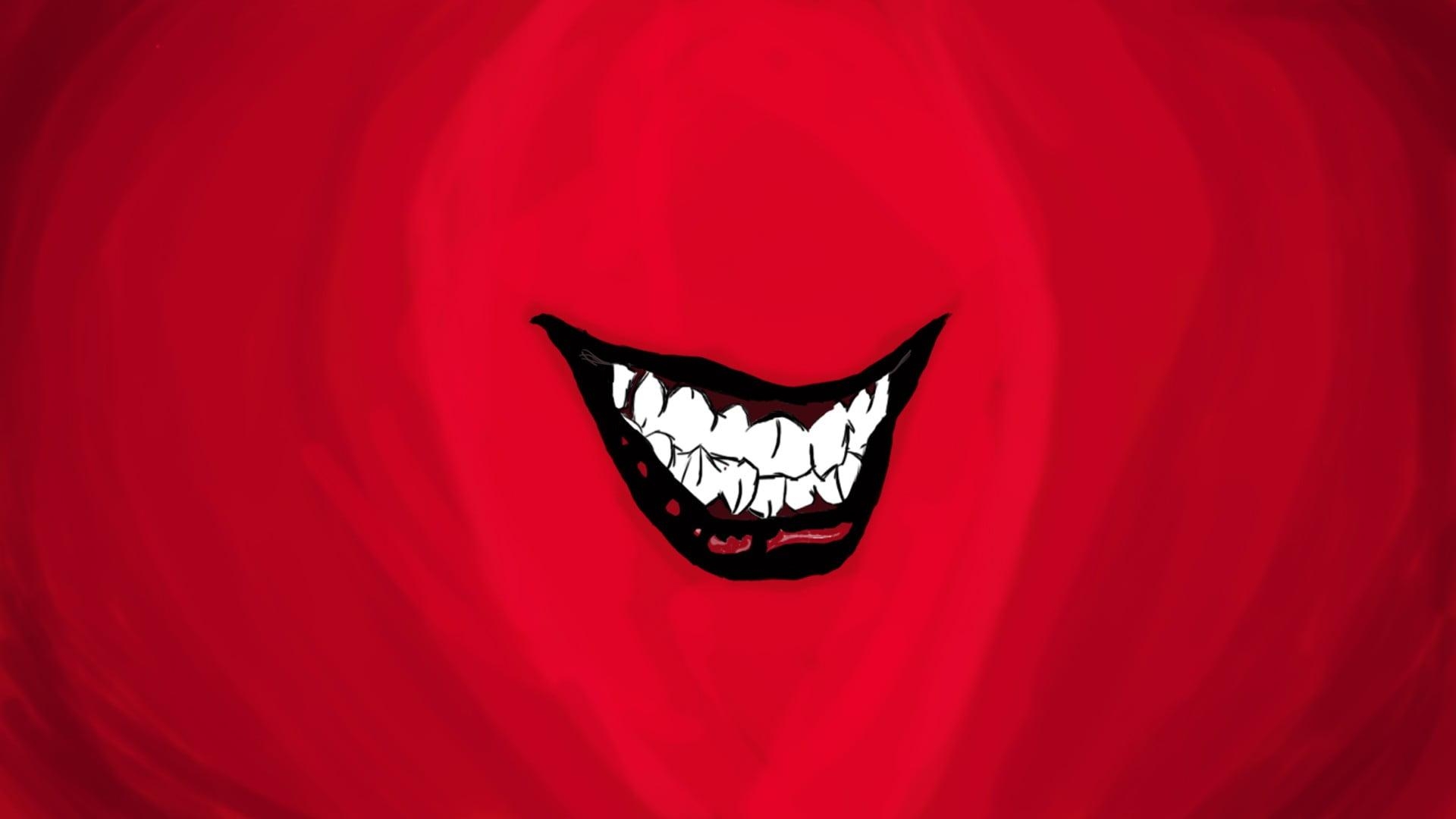 1920x1080 Red, white, and black smiling teeth illustration, Joker, mouth, Heath Ledger HD wallpaper, Desktop