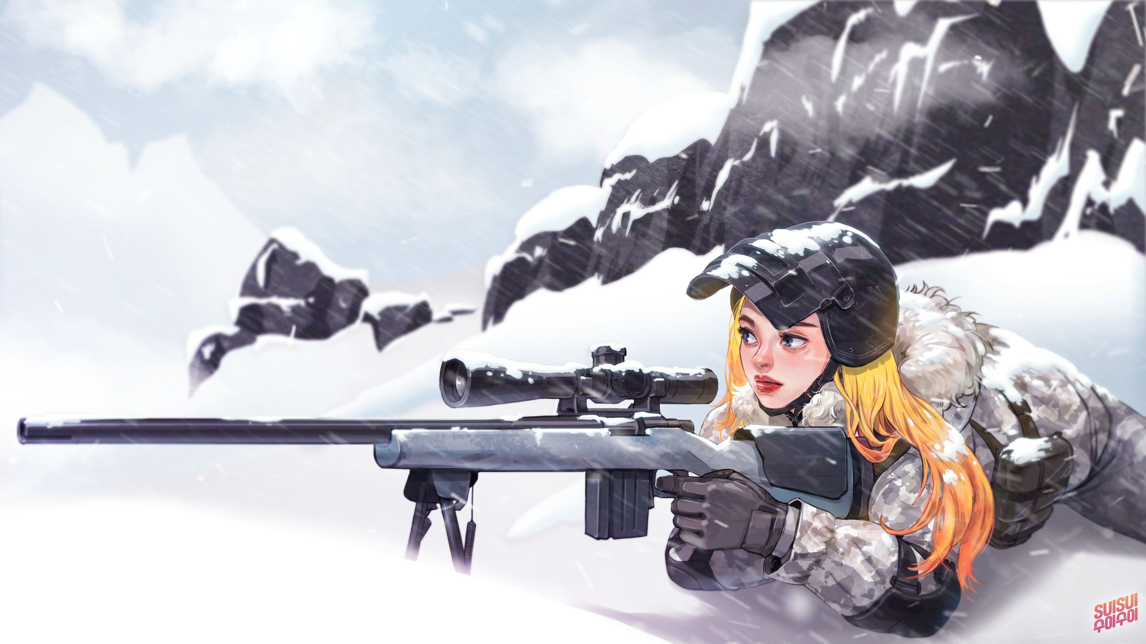 3840x2160 PUBG PlayerUnknown's Battlegrounds Girl Sniper 4K Wallpaper PlayerUnknown's Battlegrounds (PUBG) 4k wallpaper. Sniper girl, Illustration, Art, Desktop